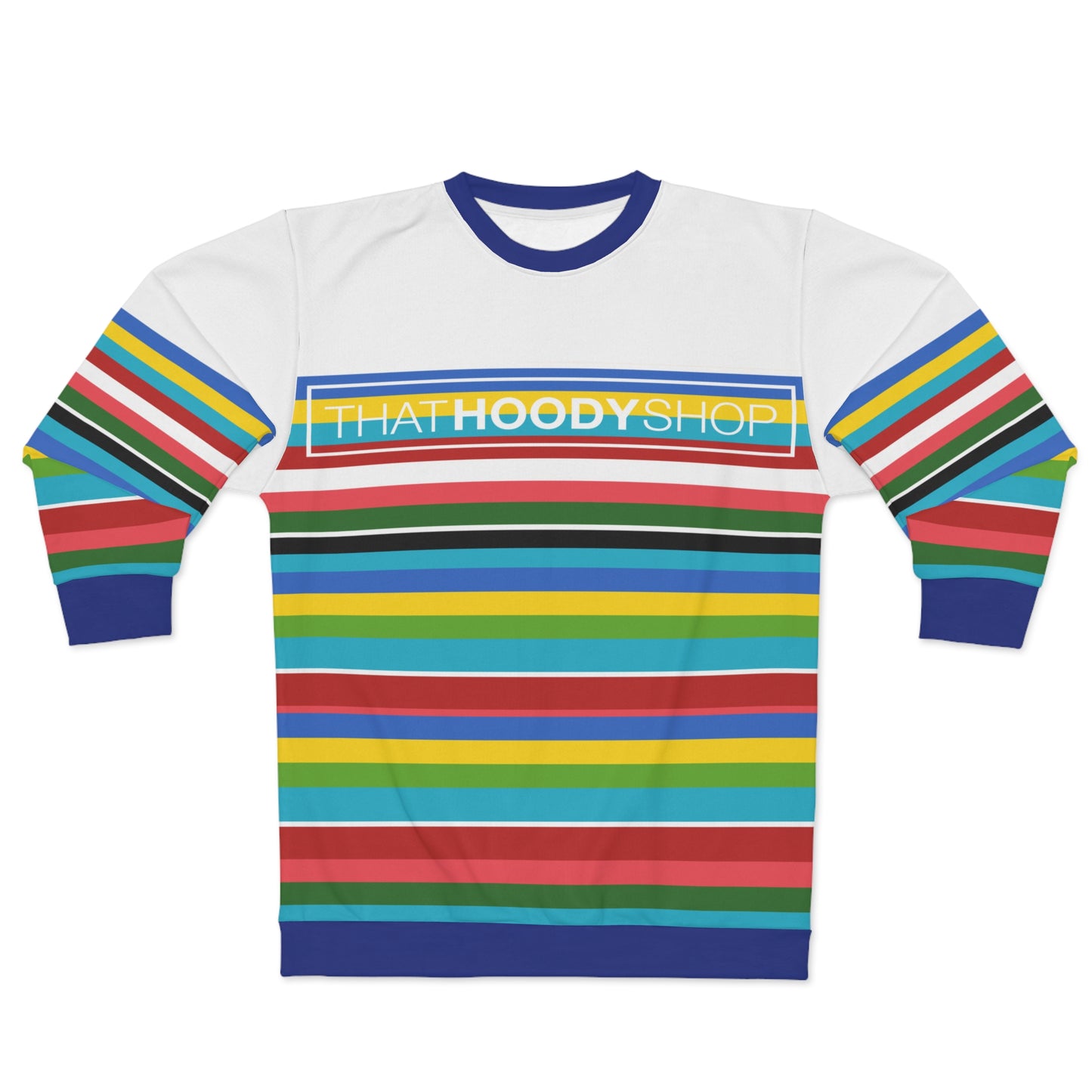 Seaside Rainbow Rugby Stripe Unisex Sweatshirt