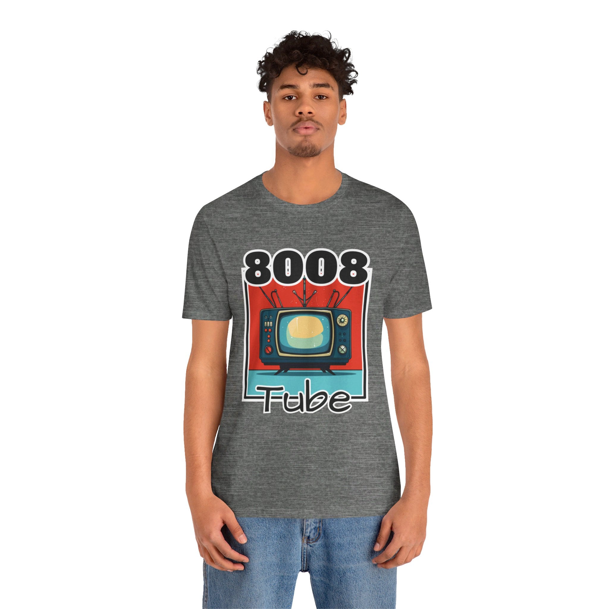 8008 Tube Vintage TV Print Unisex Short Sleeve Tee
