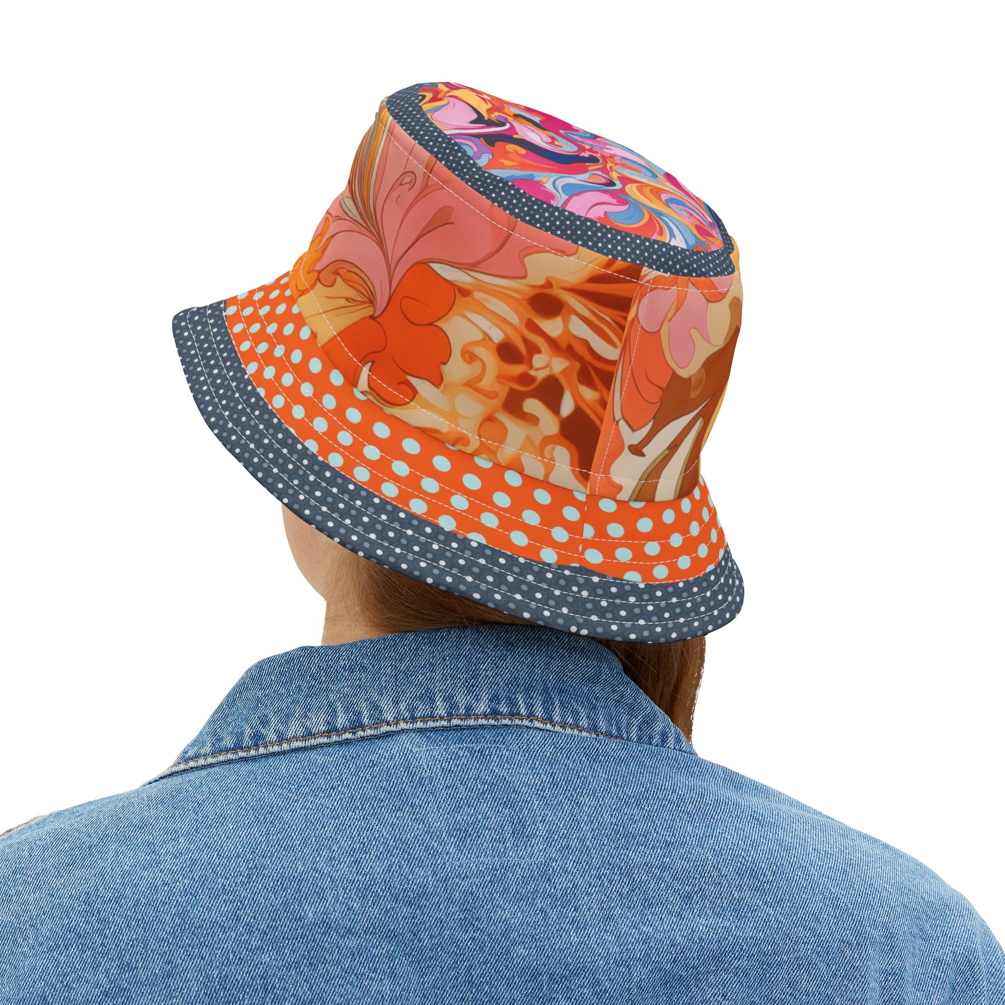 Retro Daisy Marmalade Swirl Vibrant Bucket Hat