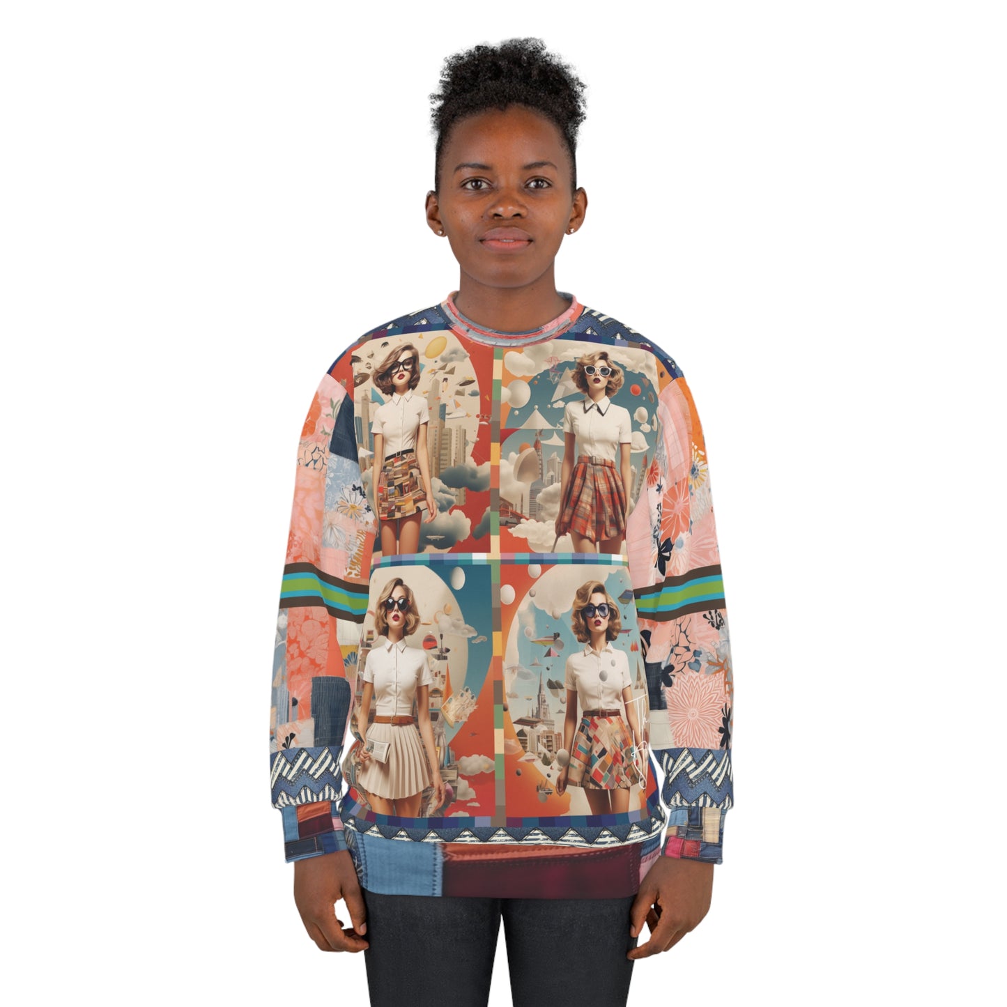 The Sultry Coed Quadriptych Four-Panel Print Unisex Sweatshirt