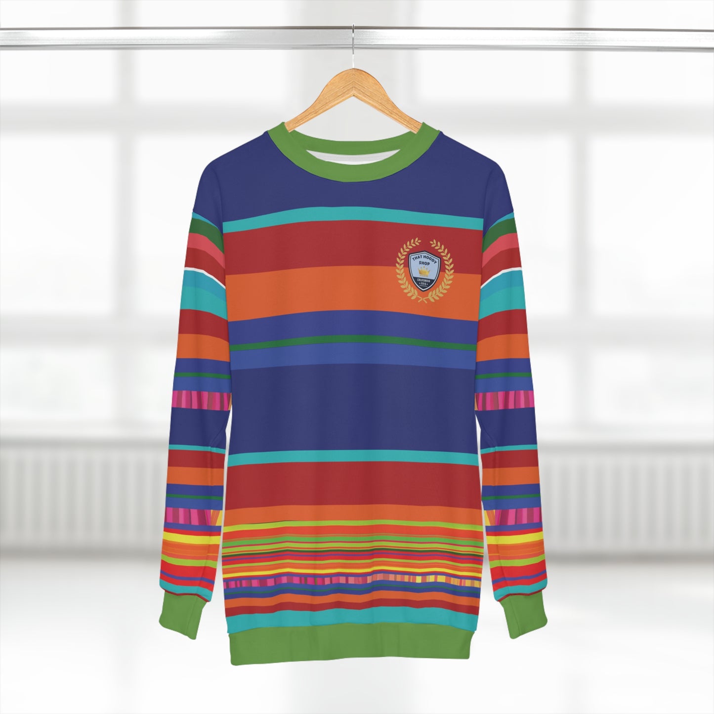 California 1850 Marine Blue Rugby Stripe Unisex Sweatshirt