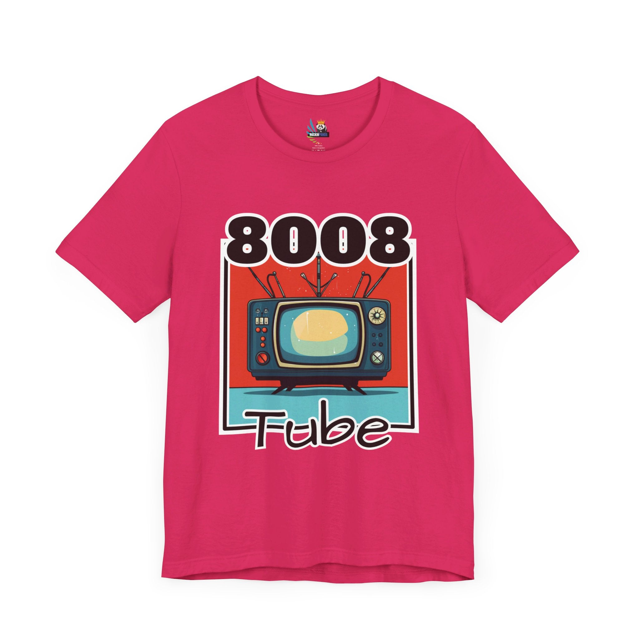 8008 Tube Vintage TV Print Unisex Short Sleeve Tee