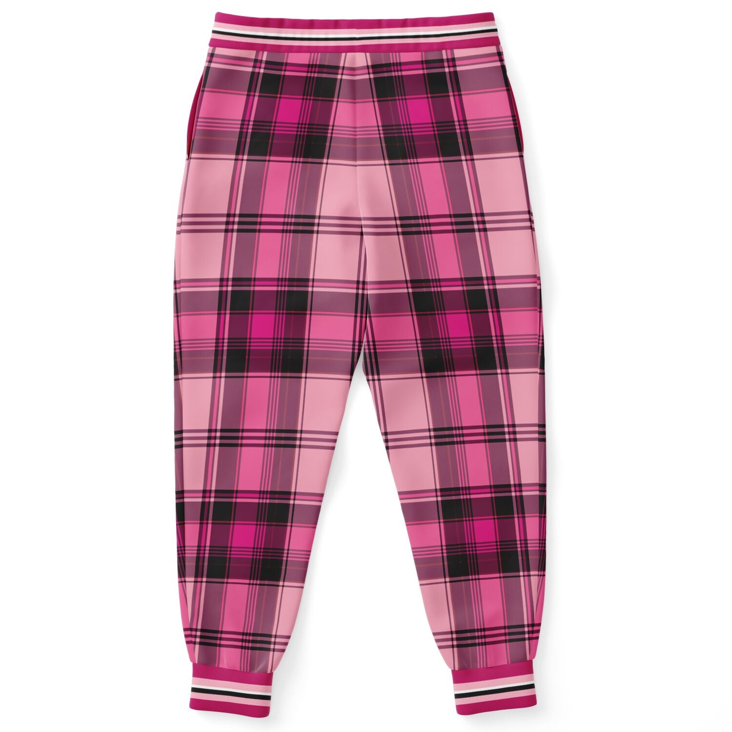 CA 1850 Joggers unisex de poliéster ecológico Plaidster rosa