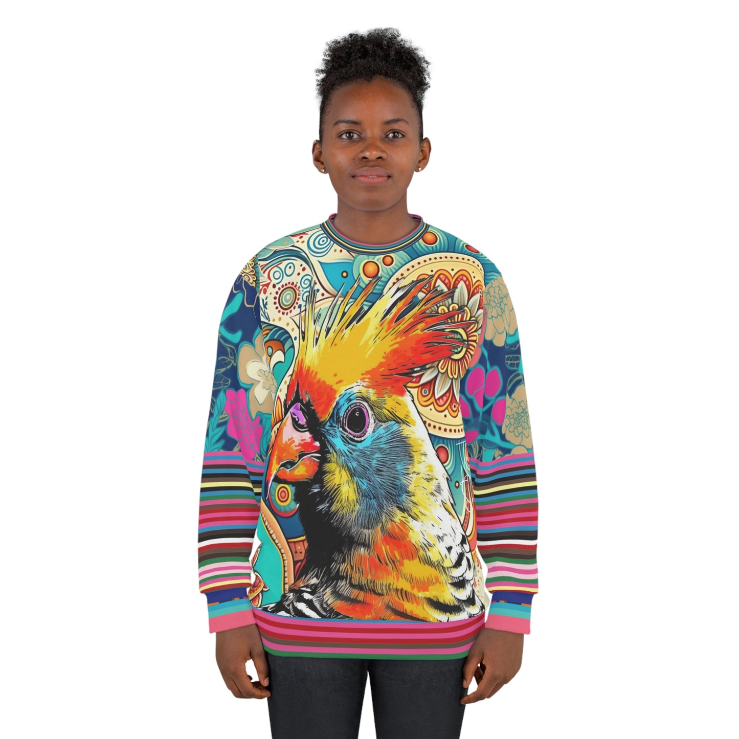 The Catamaran Cockatiel Floral Unisex Sweatshirt