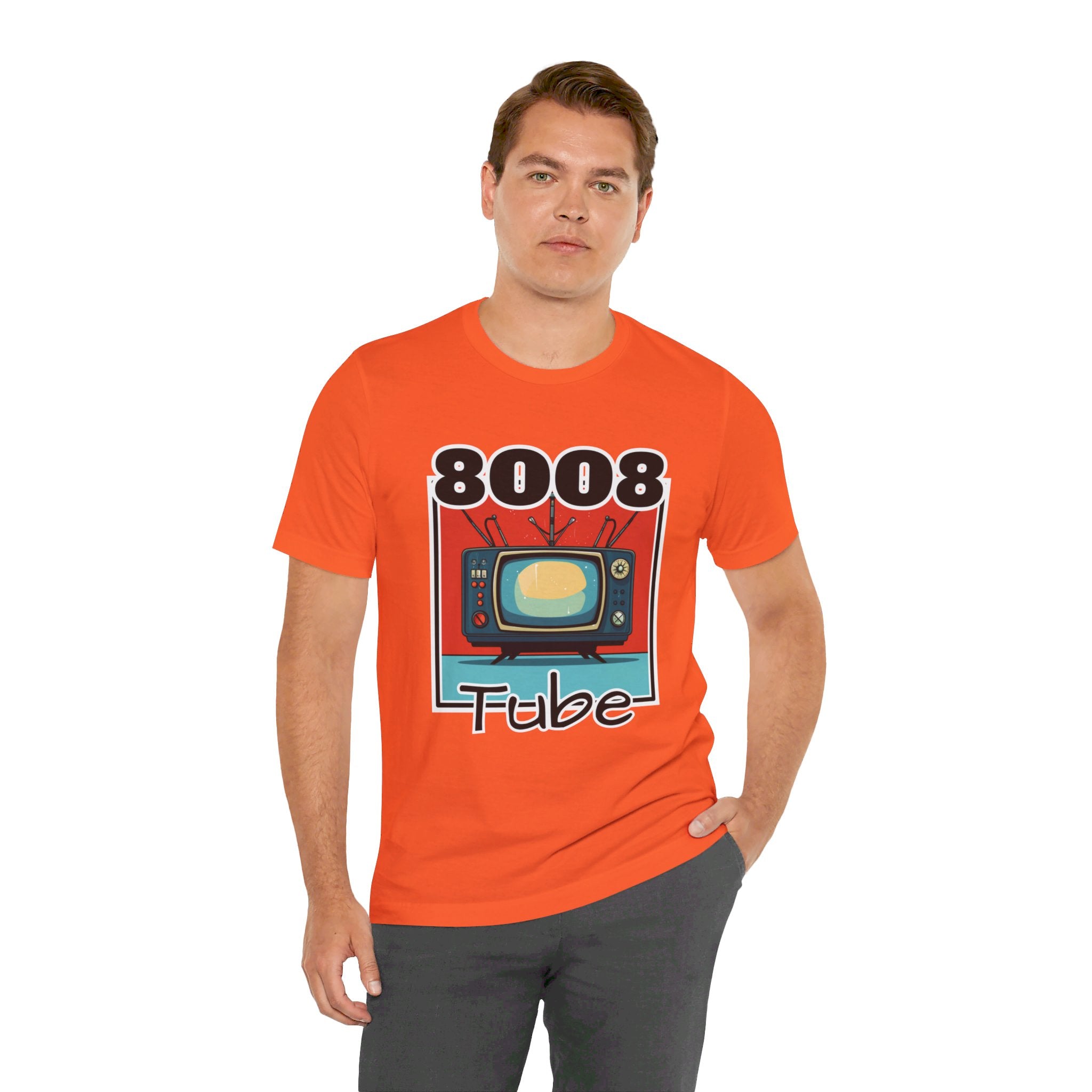 8008 Tube Vintage TV Print Unisex Short Sleeve Tee