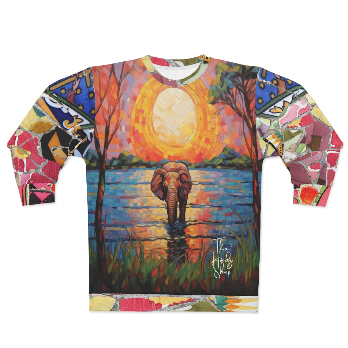 African Savannah Elephant Mosaic Unisex Sweatshirt