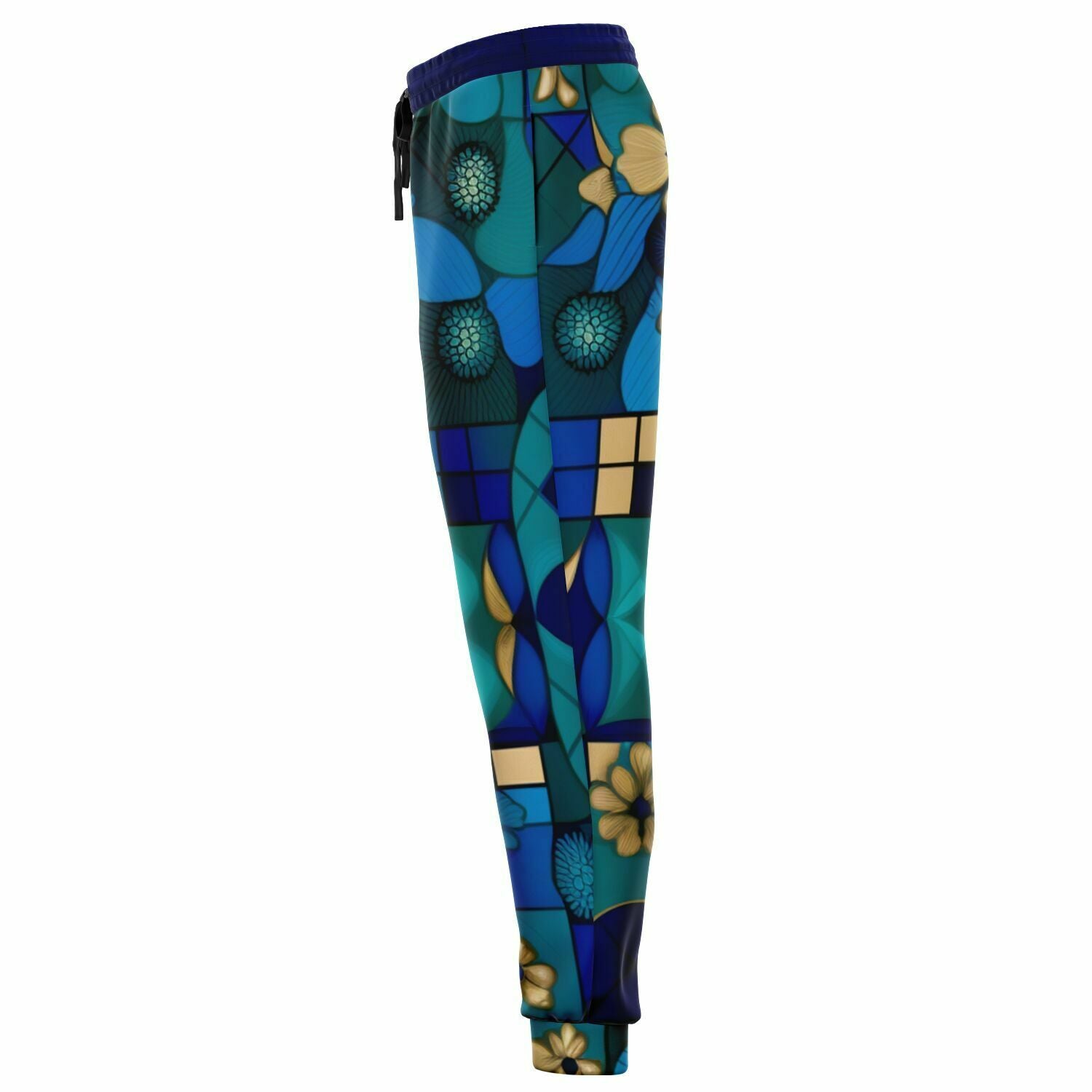Joggers unisex de poliéster ecológico a cuadros Mystic azules