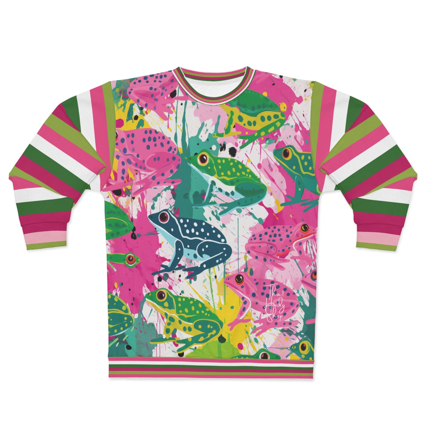 Frog Parade Rugby Stripe Unisex Sweatshirt