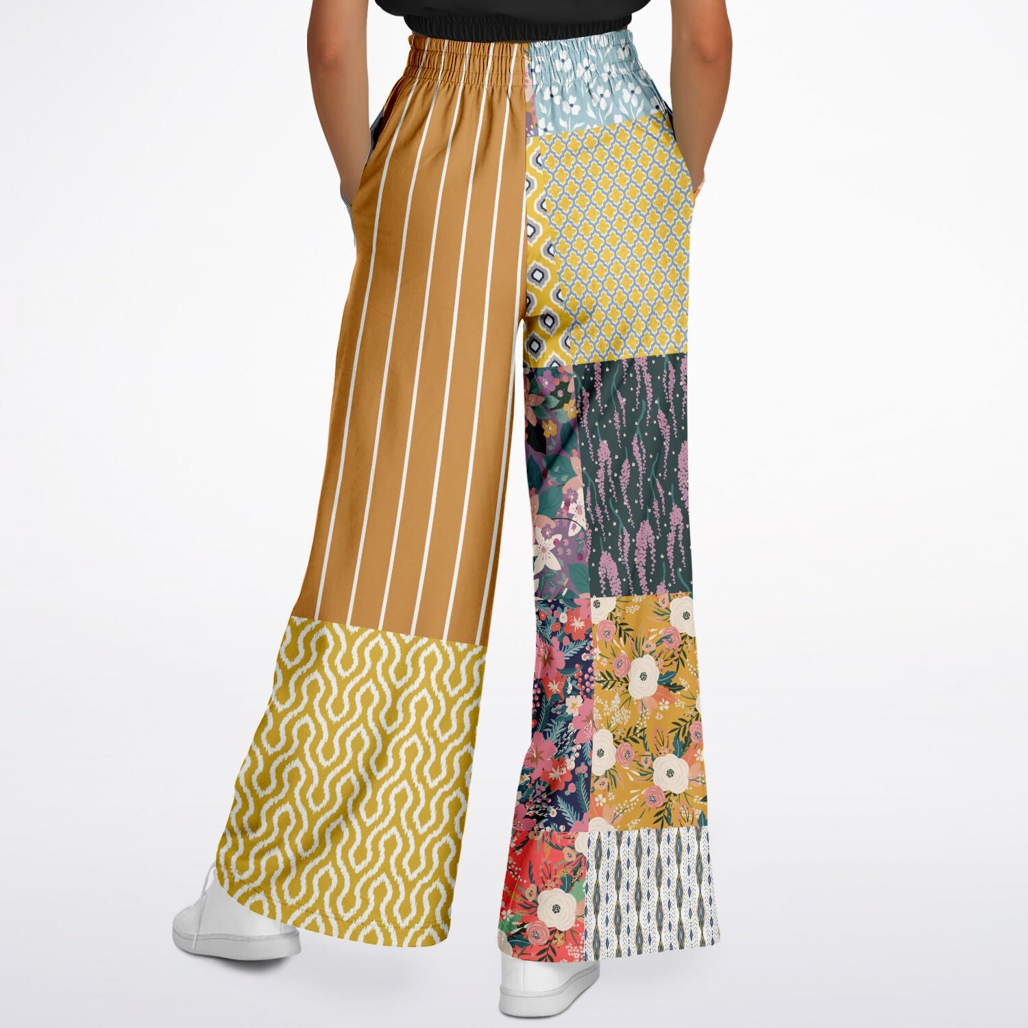 Tallulah Bankhead Striped Sin City Eco-Poly Wide Leg Pants