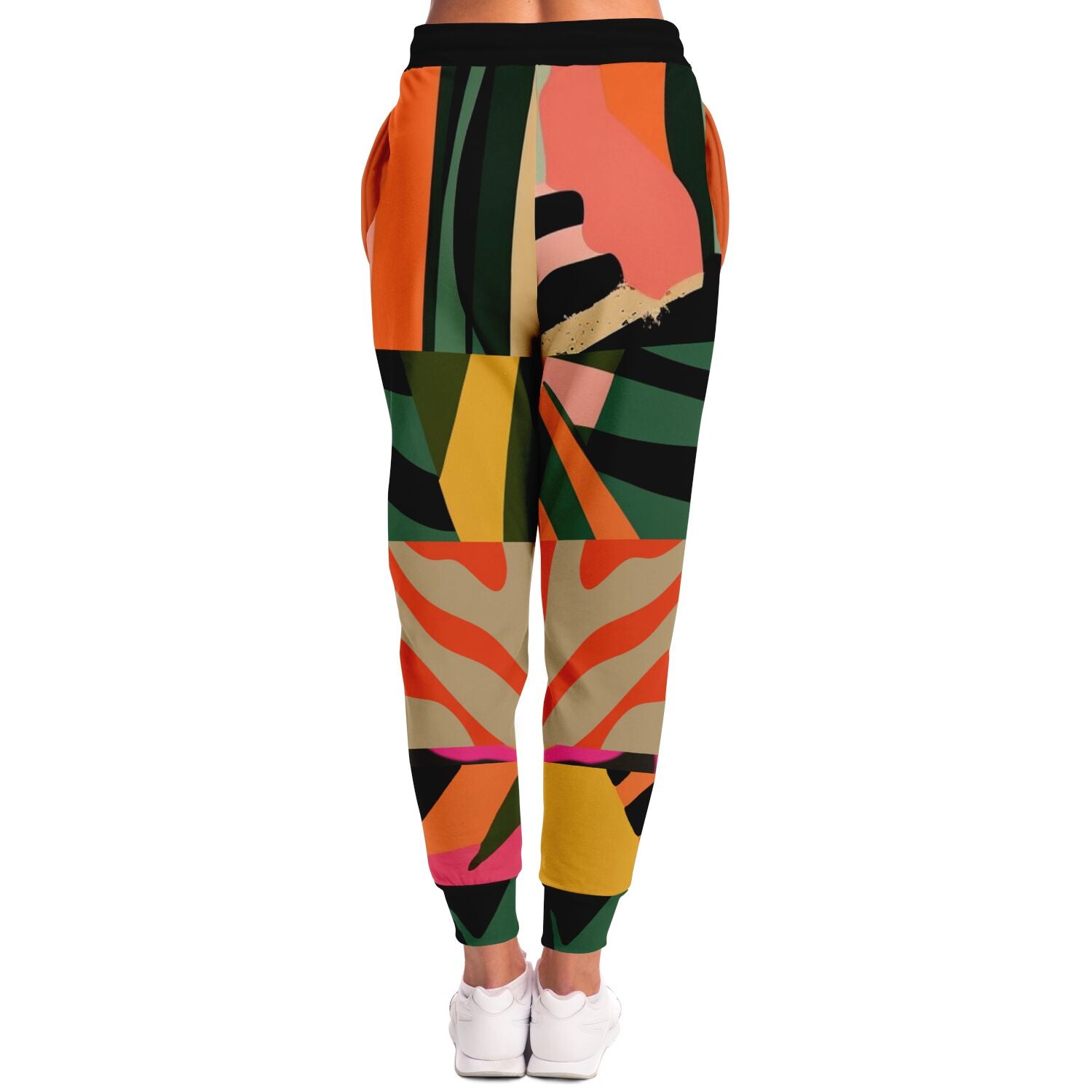 Girl in Meditation Bright Zebra Print Eco-Poly Unisex Joggers