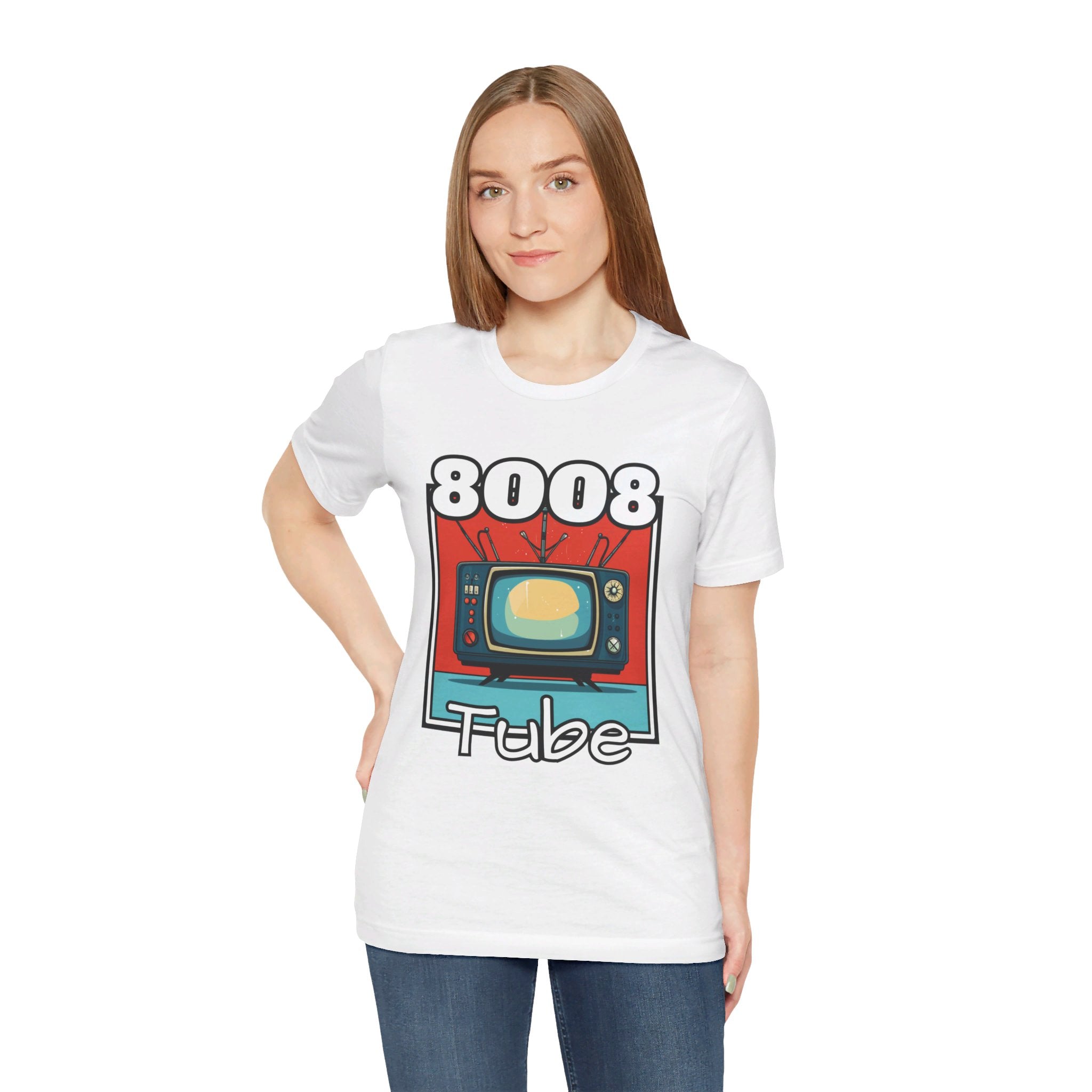 8008 Tube Vintage TV Print Unisex Short Sleeve Tee