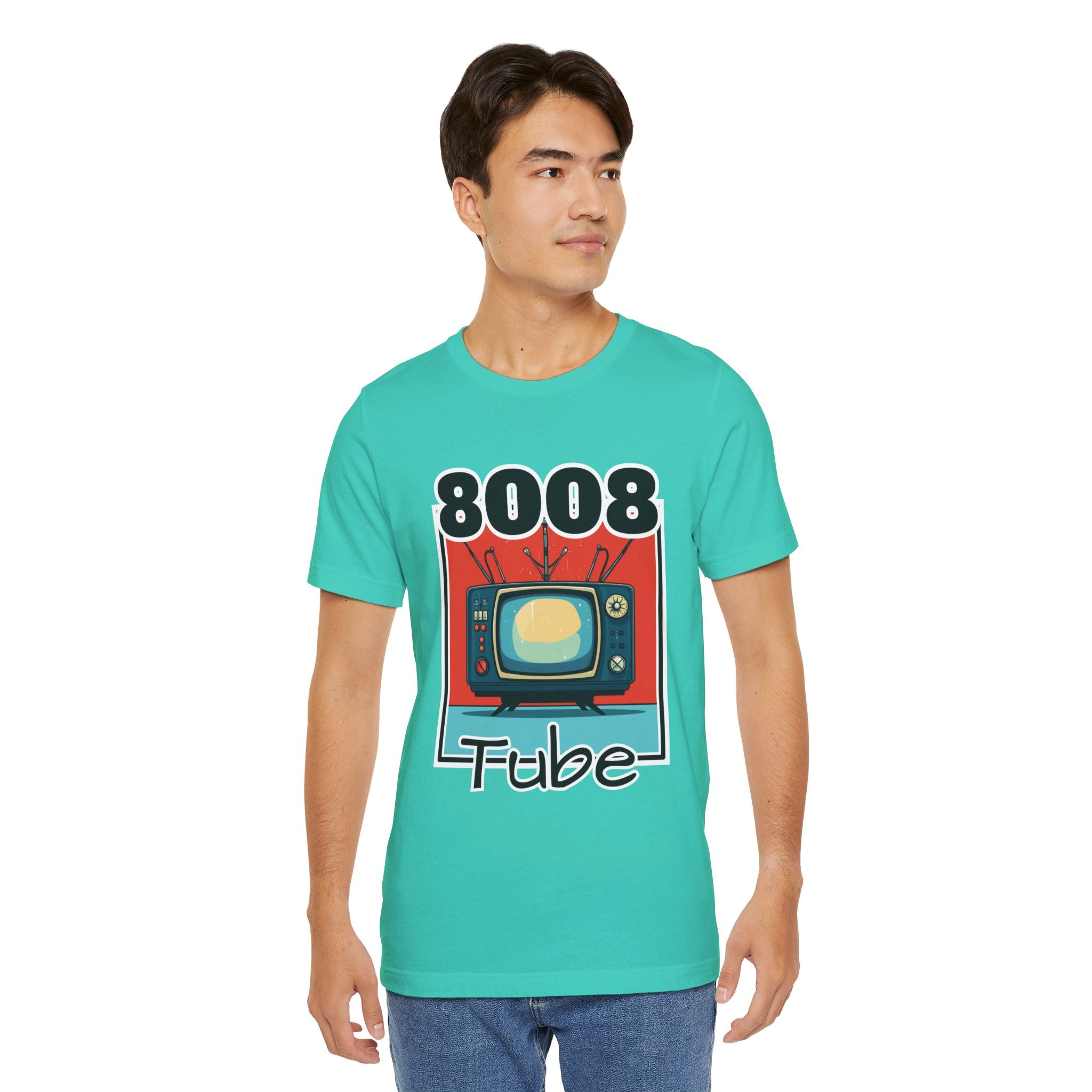 8008 Tube Vintage TV Print Unisex Short Sleeve Tee