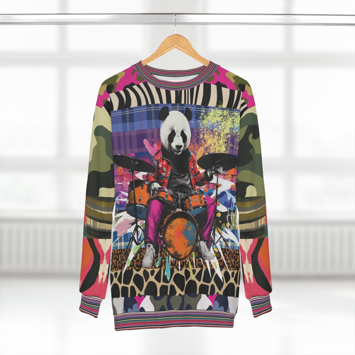 Drum Roll Please - Rockin Panda Unisex Sweatshirt