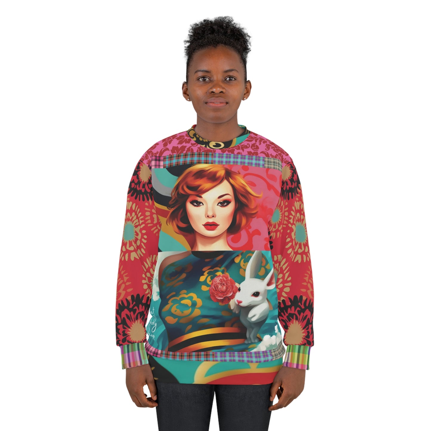 The Syren and the Hare Retro Patchwork Unisex Sweatshirt