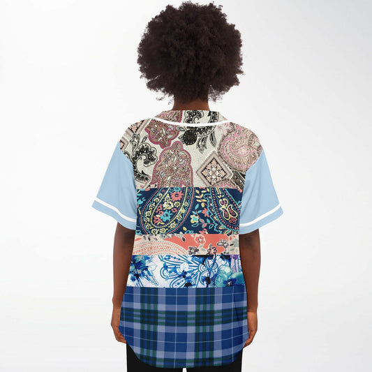 Dolores Park Paisley Print Short Sleeve Eco-Poly Baseball Jersey