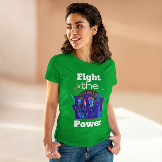 T-Shirt - Fight the Power Hands Raised High Graphic Women's Cotton Tee