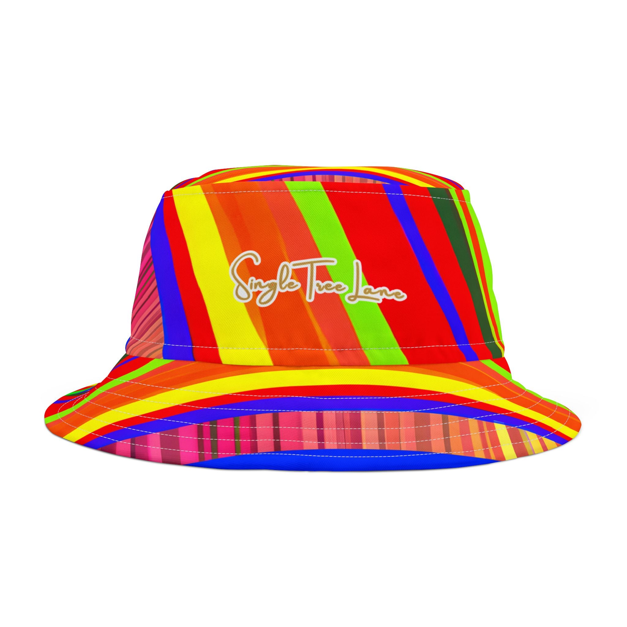 Stripes in Fluorescent Vibrant Striped Bucket Hat
