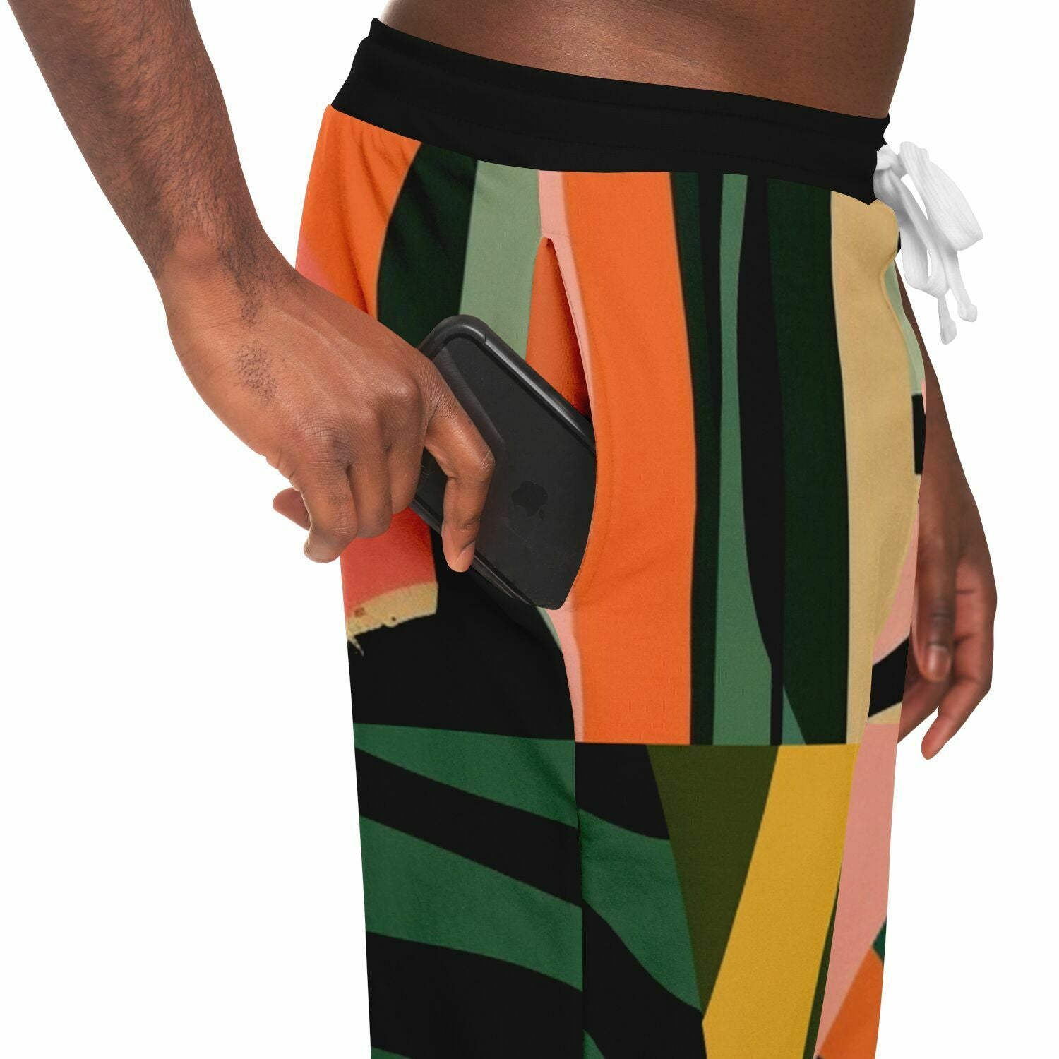 Girl in Meditation Bright Zebra Print Eco-Poly Unisex Joggers