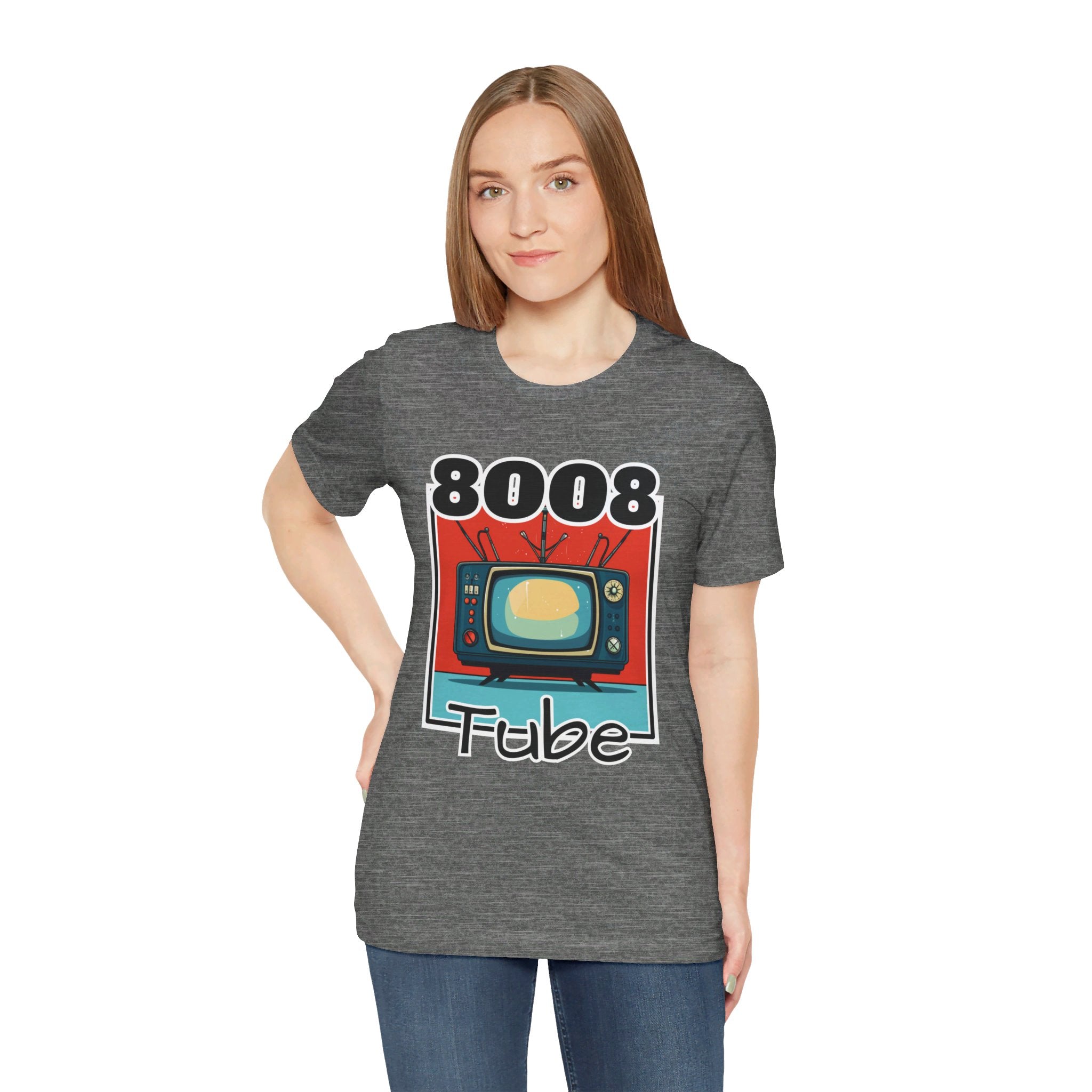 8008 Tube Vintage TV Print Unisex Short Sleeve Tee