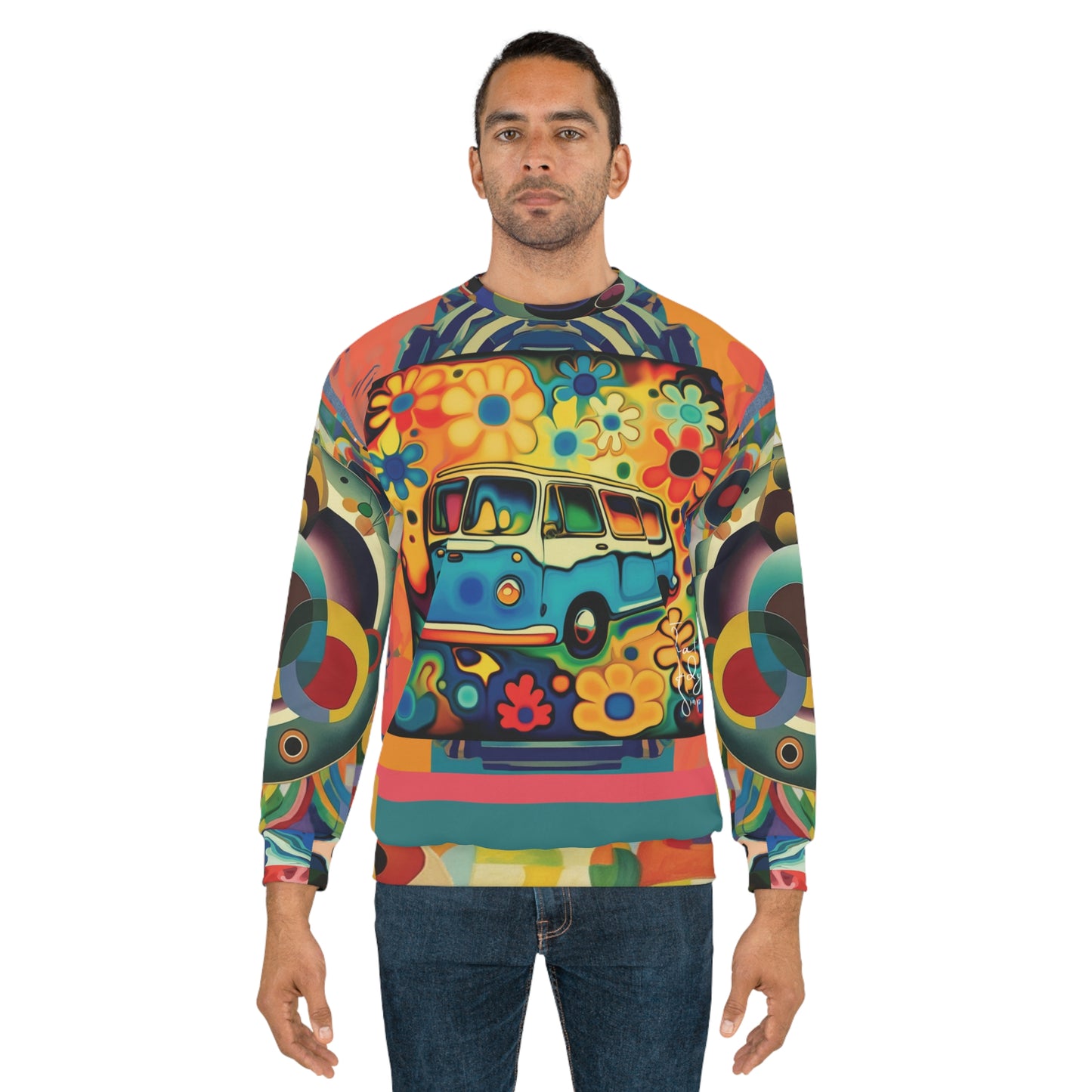 Cool Vibes Only Hippie Van Floral Unisex Sweatshirt