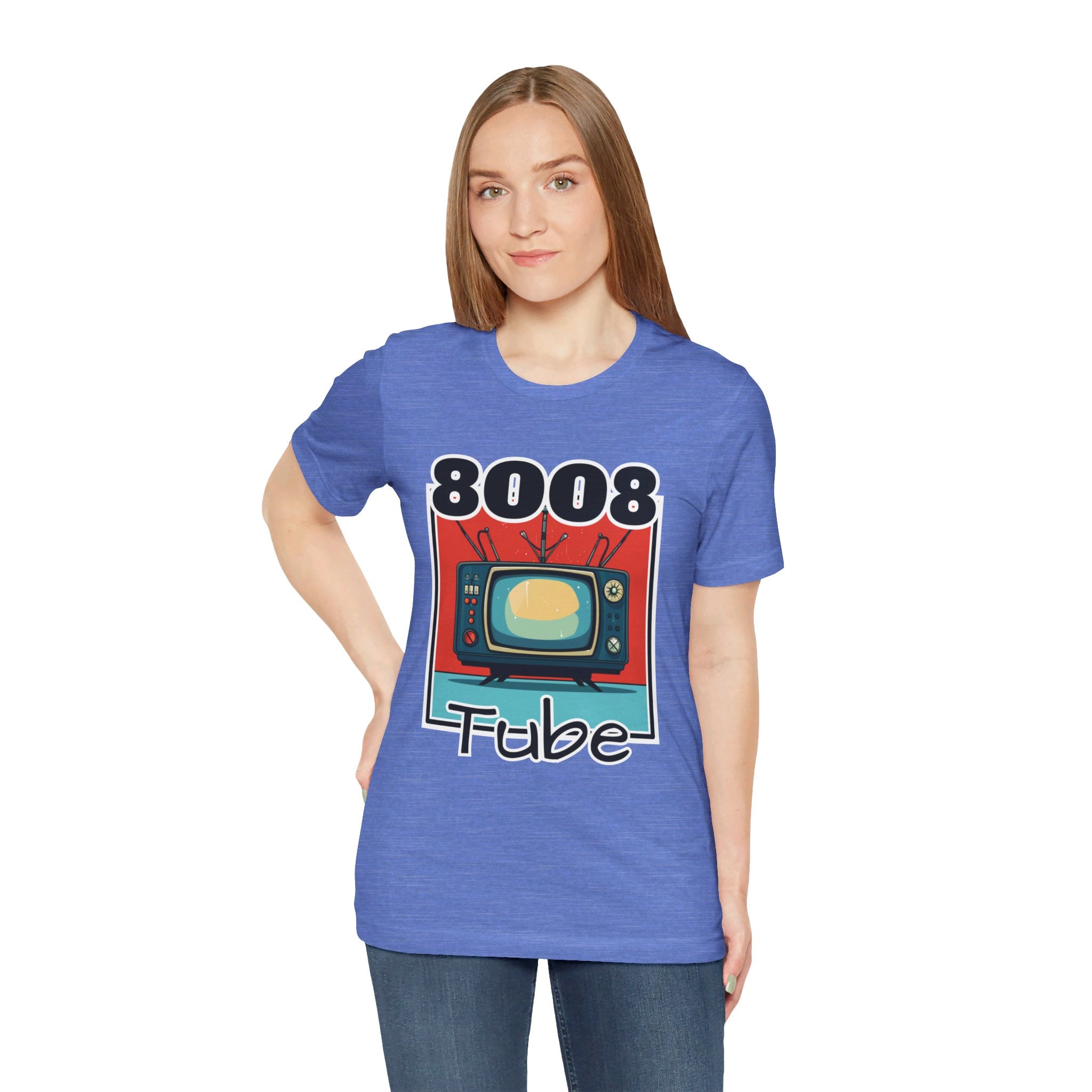 8008 Tube Vintage TV Print Unisex Short Sleeve Tee