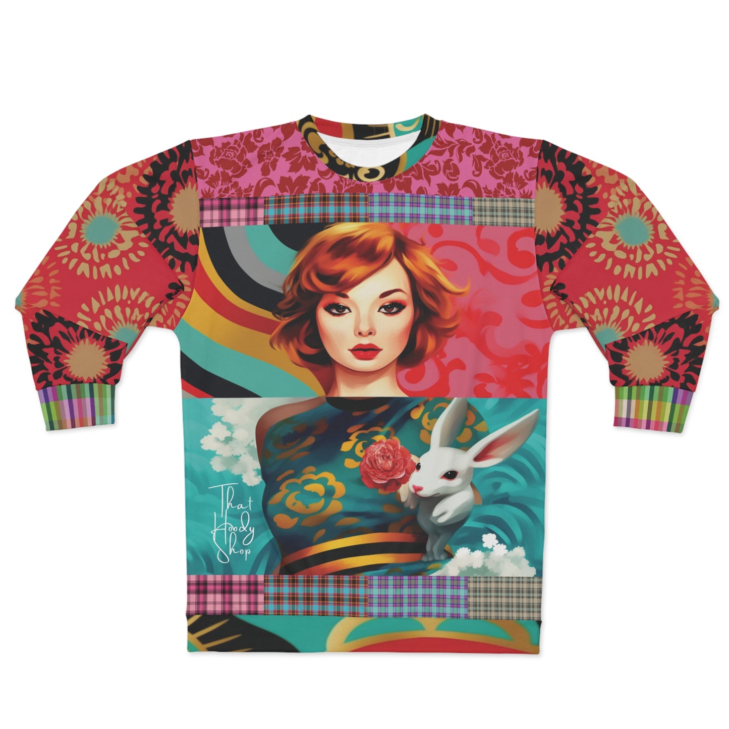 The Syren and the Hare Retro Patchwork Unisex Sweatshirt