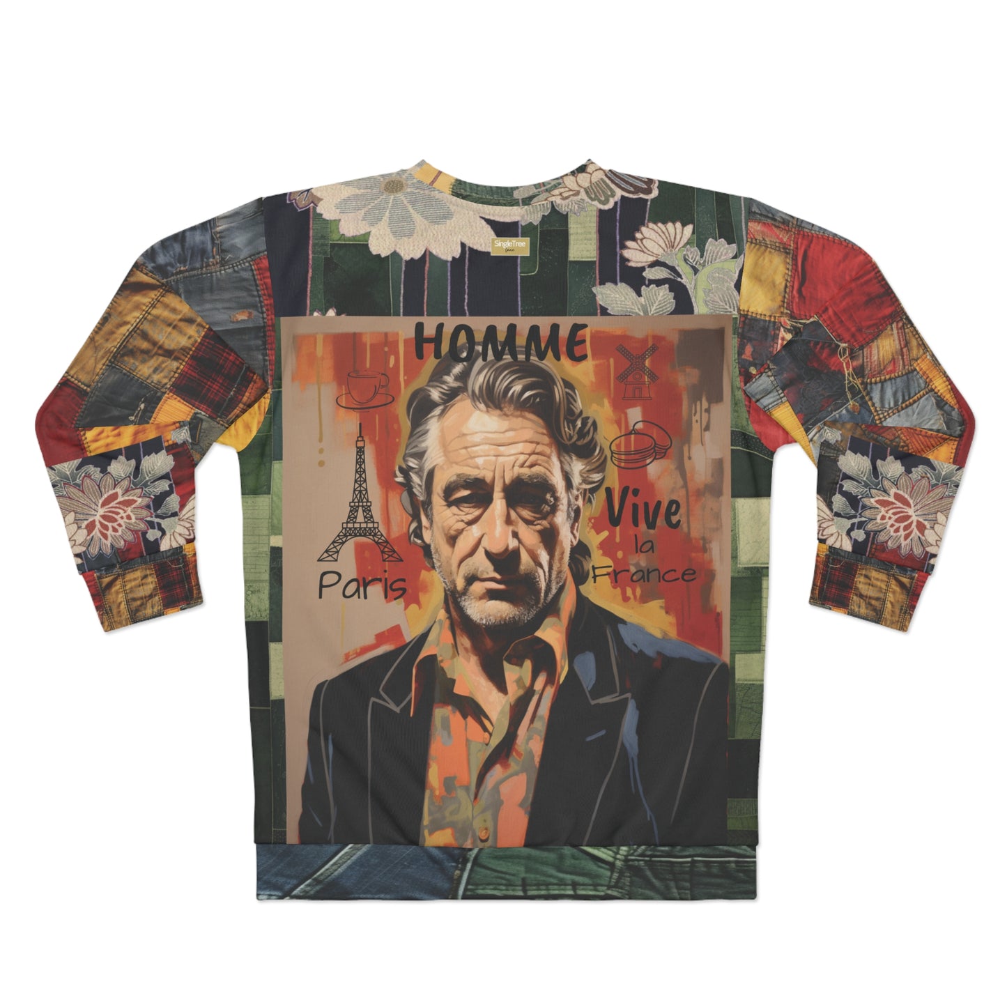 Homme de Paris Landmarks Patchwork Print Unisex Sweatshirt