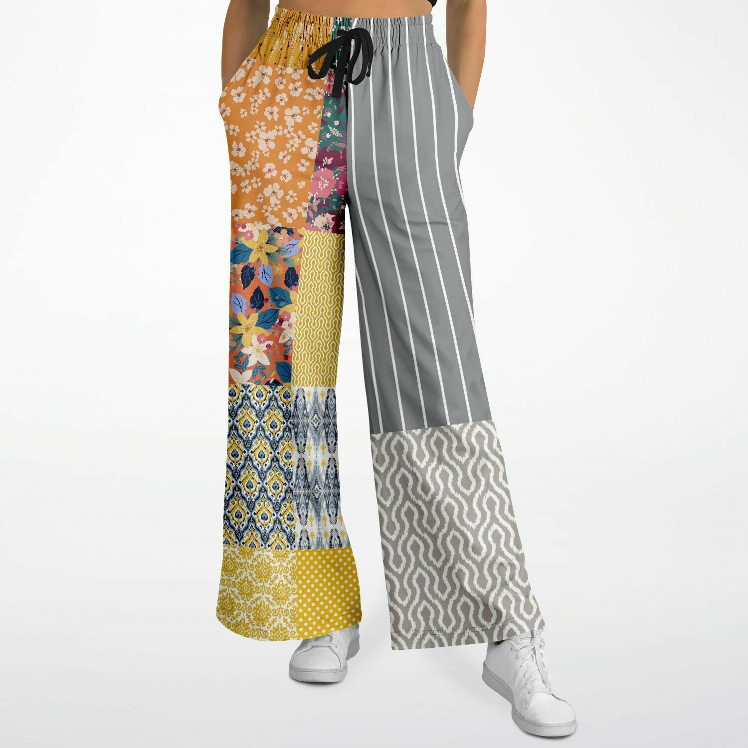 Tallulah Bankhead Striped Sin City Eco-Poly Wide Leg Pants