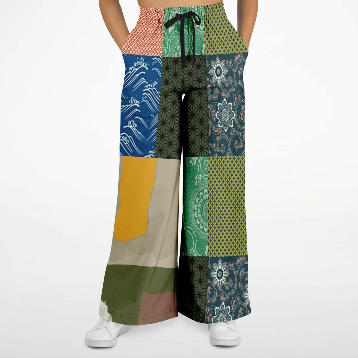 Razzamatazz Vintage Patchwork Eco-Poly Wide Leg Pants