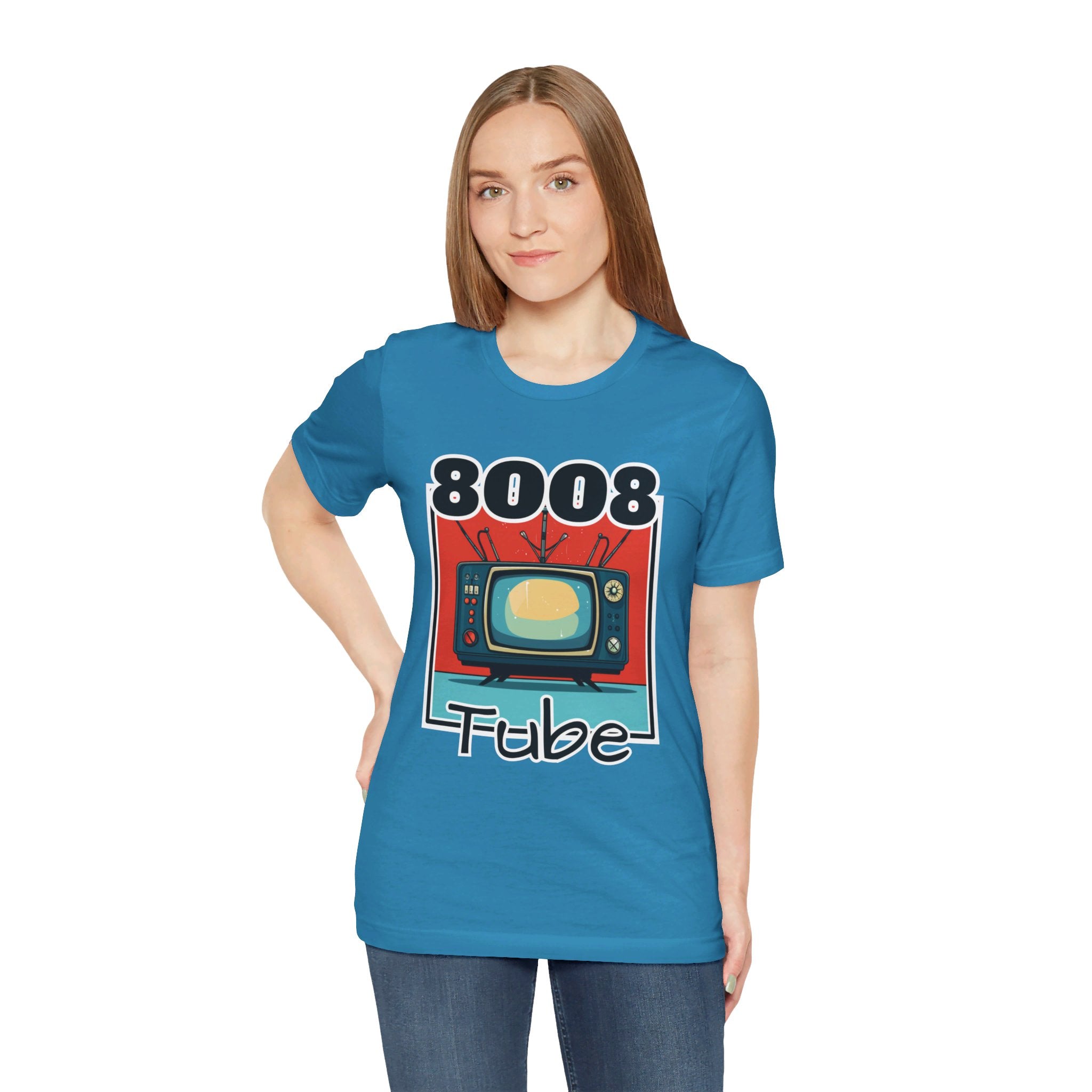8008 Tube Vintage TV Print Unisex Short Sleeve Tee