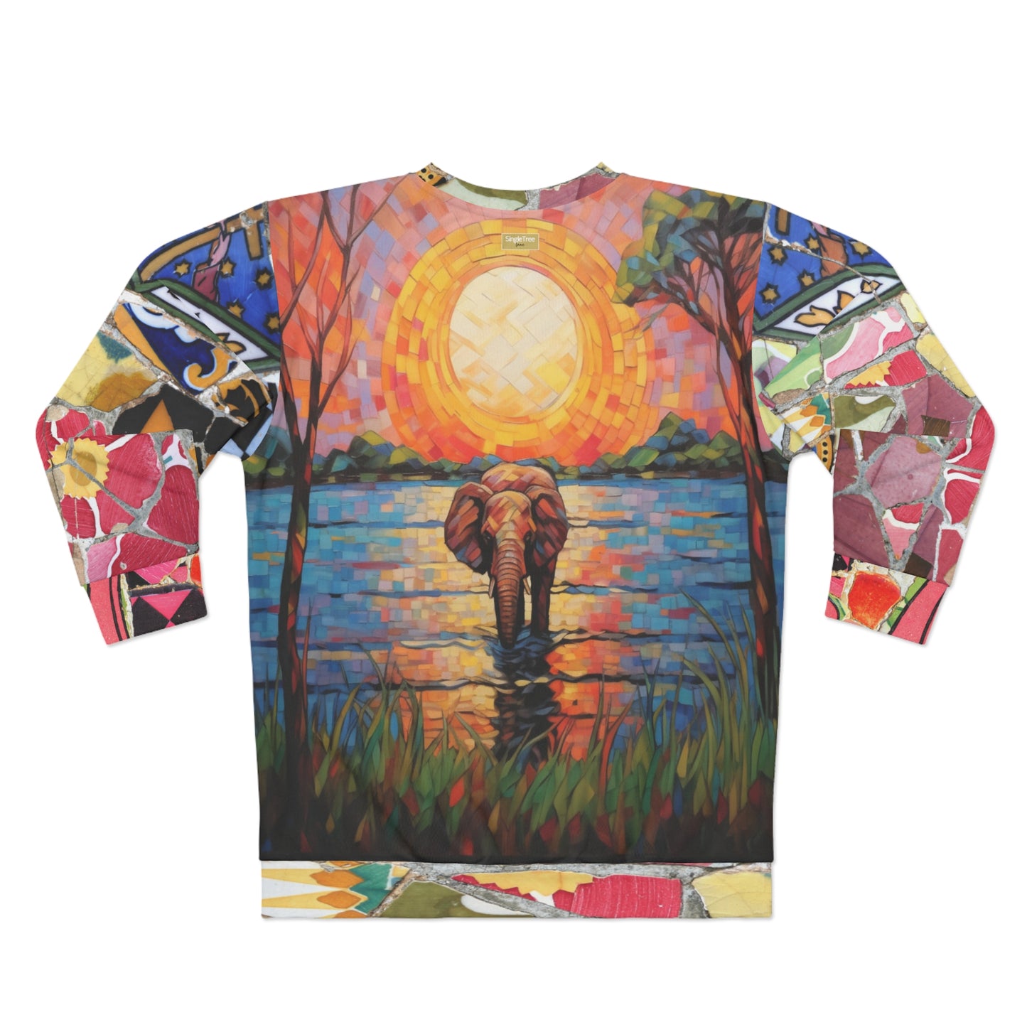 African Savannah Elephant Mosaic Unisex Sweatshirt