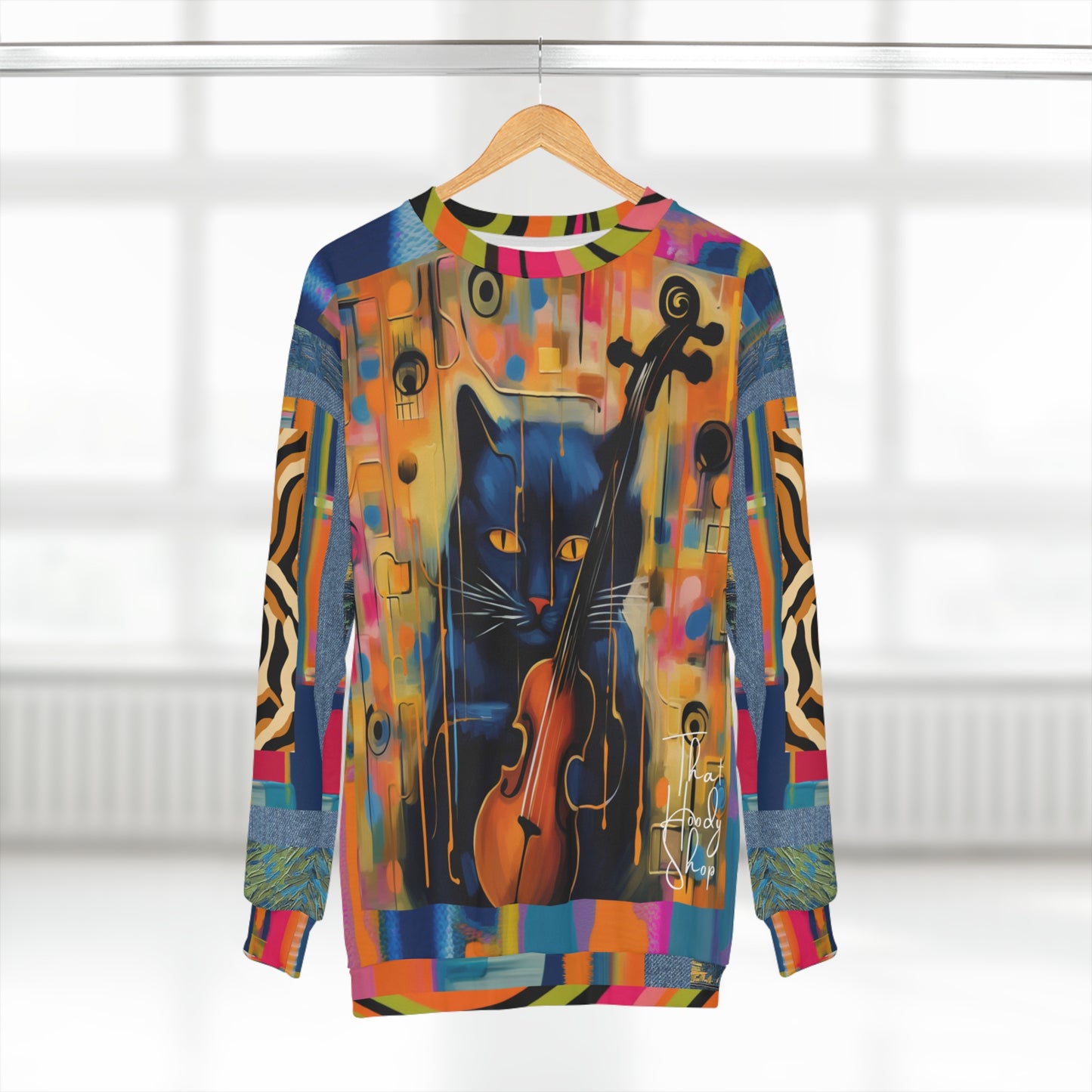 Cool Cat with Violin Unisex Sweatshirt