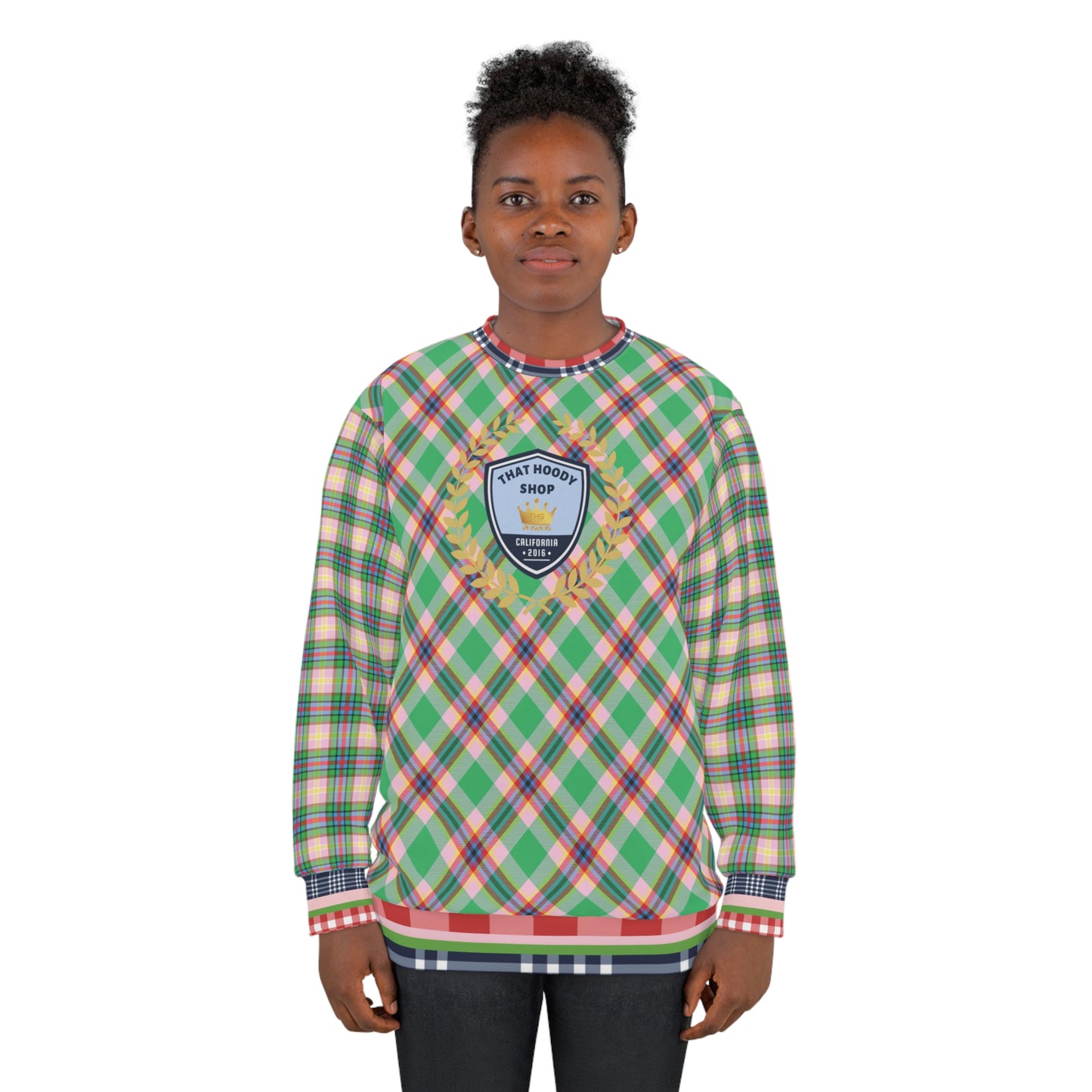 THS Peppermint Pink Wheat Wreath Badge Unisex Sweatshirt