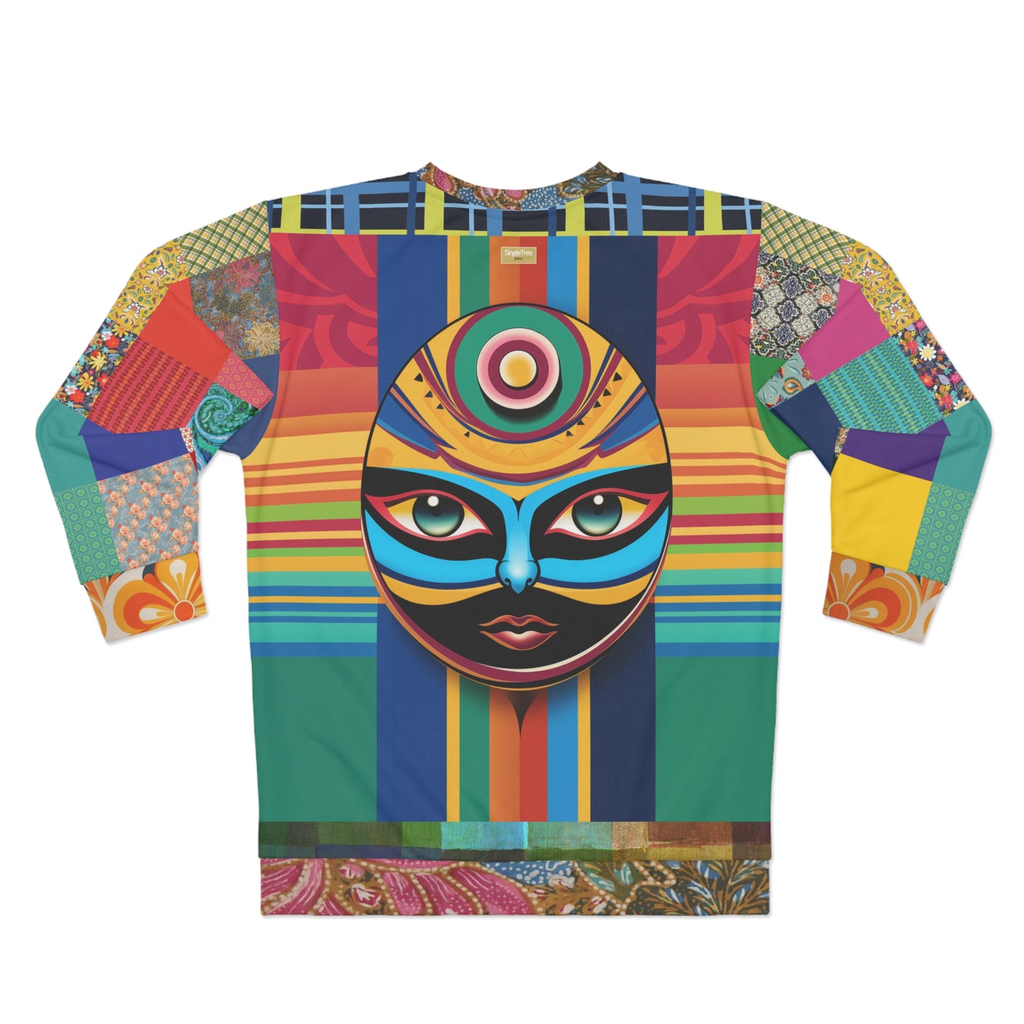 Masked Intentions Patchwork Print Unisex Sweatshirt