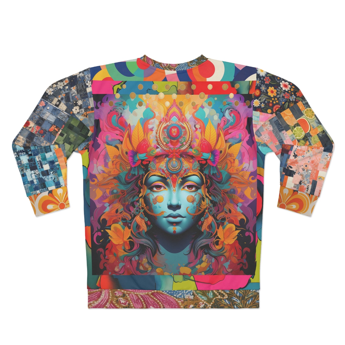 Divine Feminine Hindu Deity Patchwork Print Unisex Sweatshirt