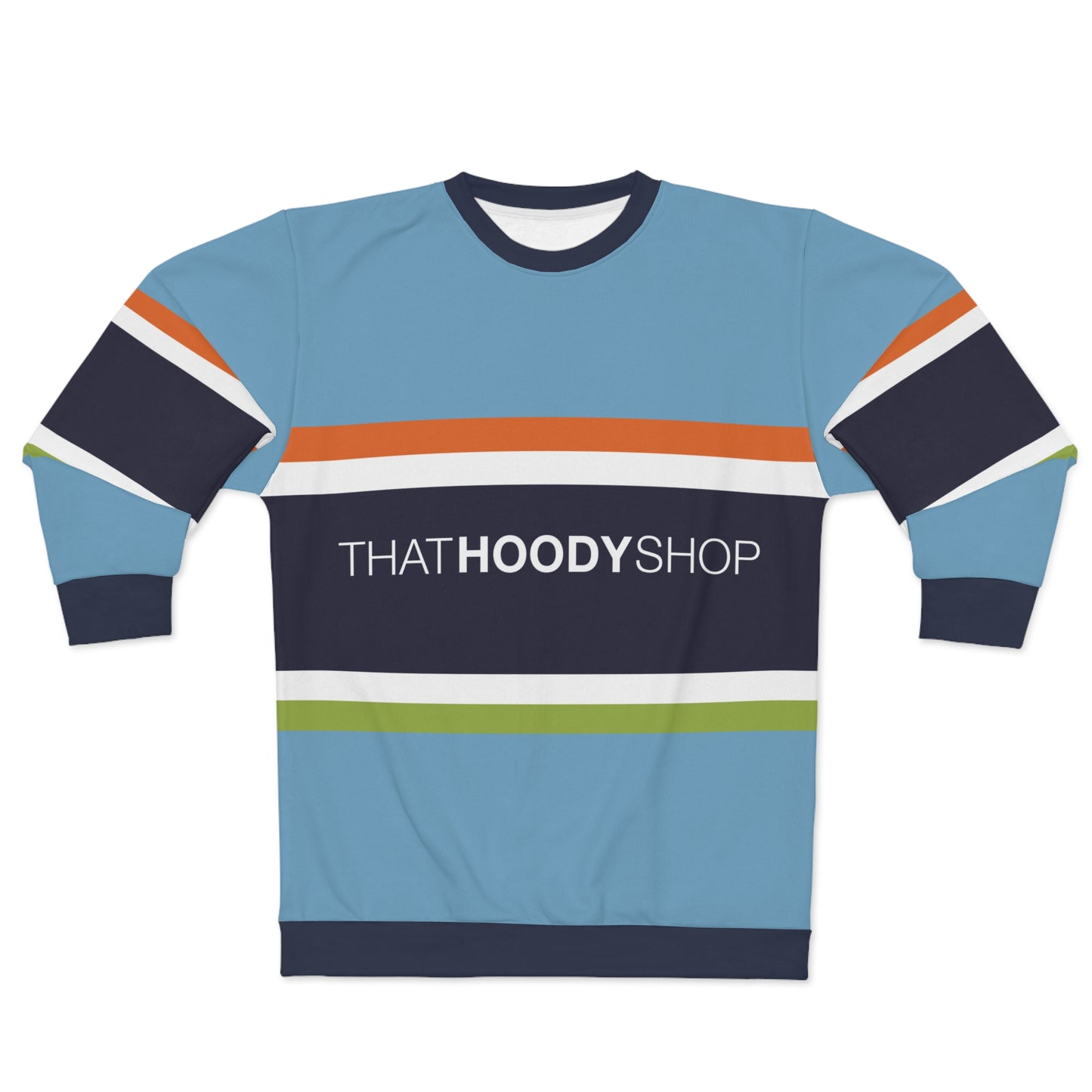Blue Calypso Barbarian Rugby Stripe Unisex Sweatshirt