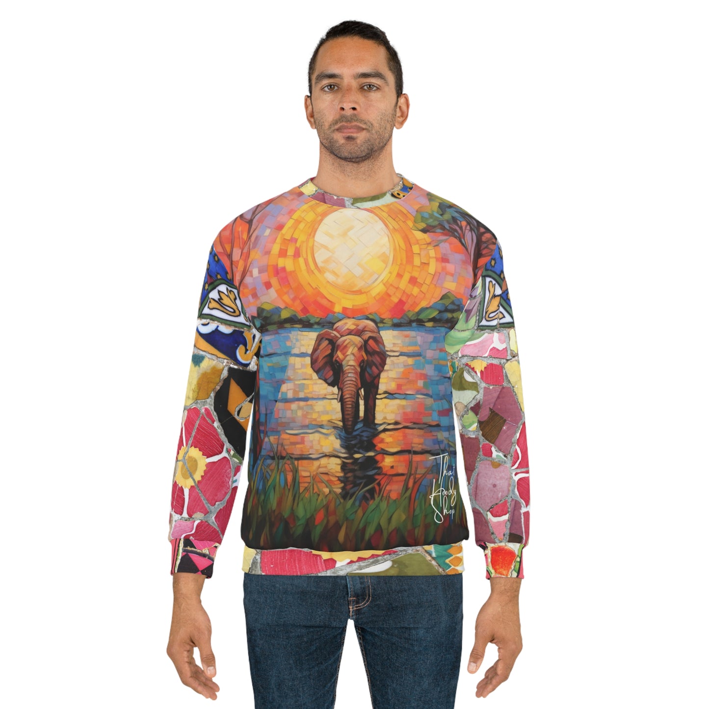 African Savannah Elephant Mosaic Unisex Sweatshirt