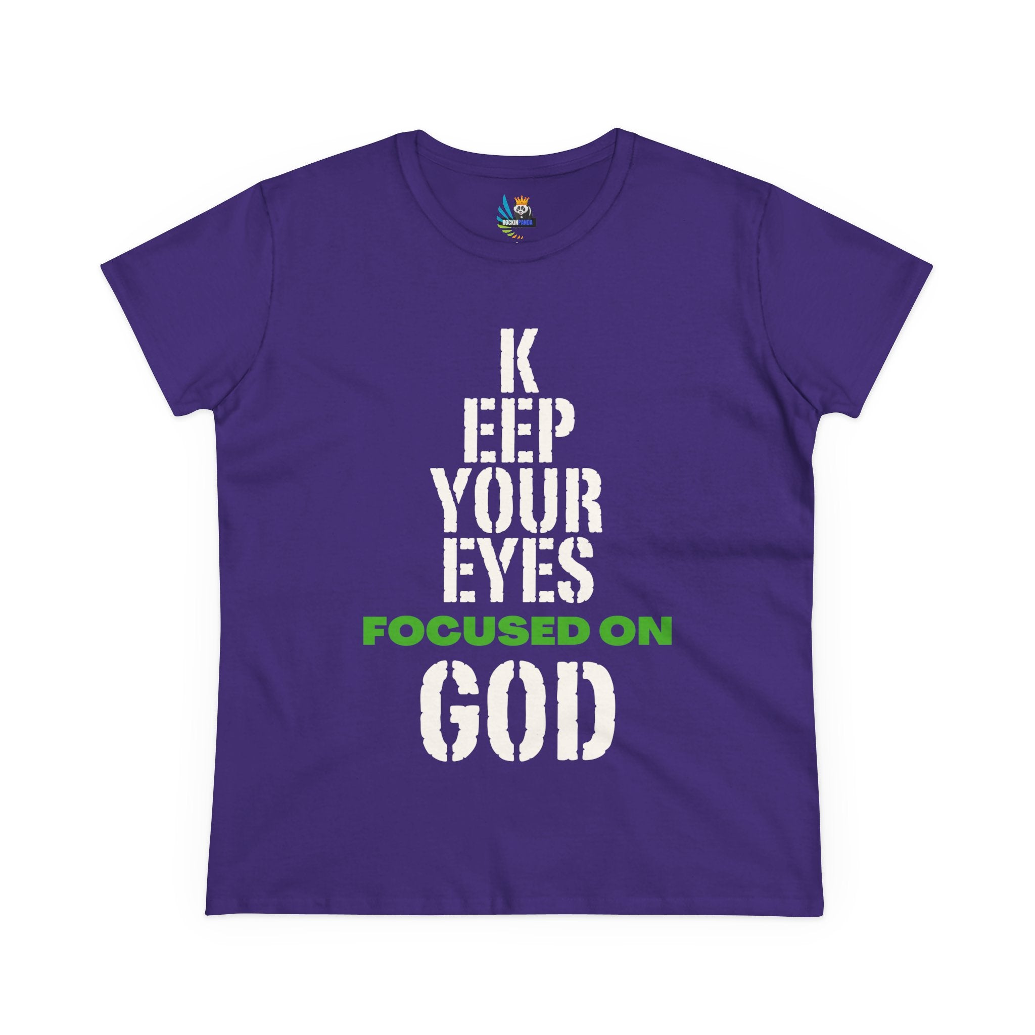 Keep Your Eyes Focused on God Midweight Cotton Tee - Faith Based Tee