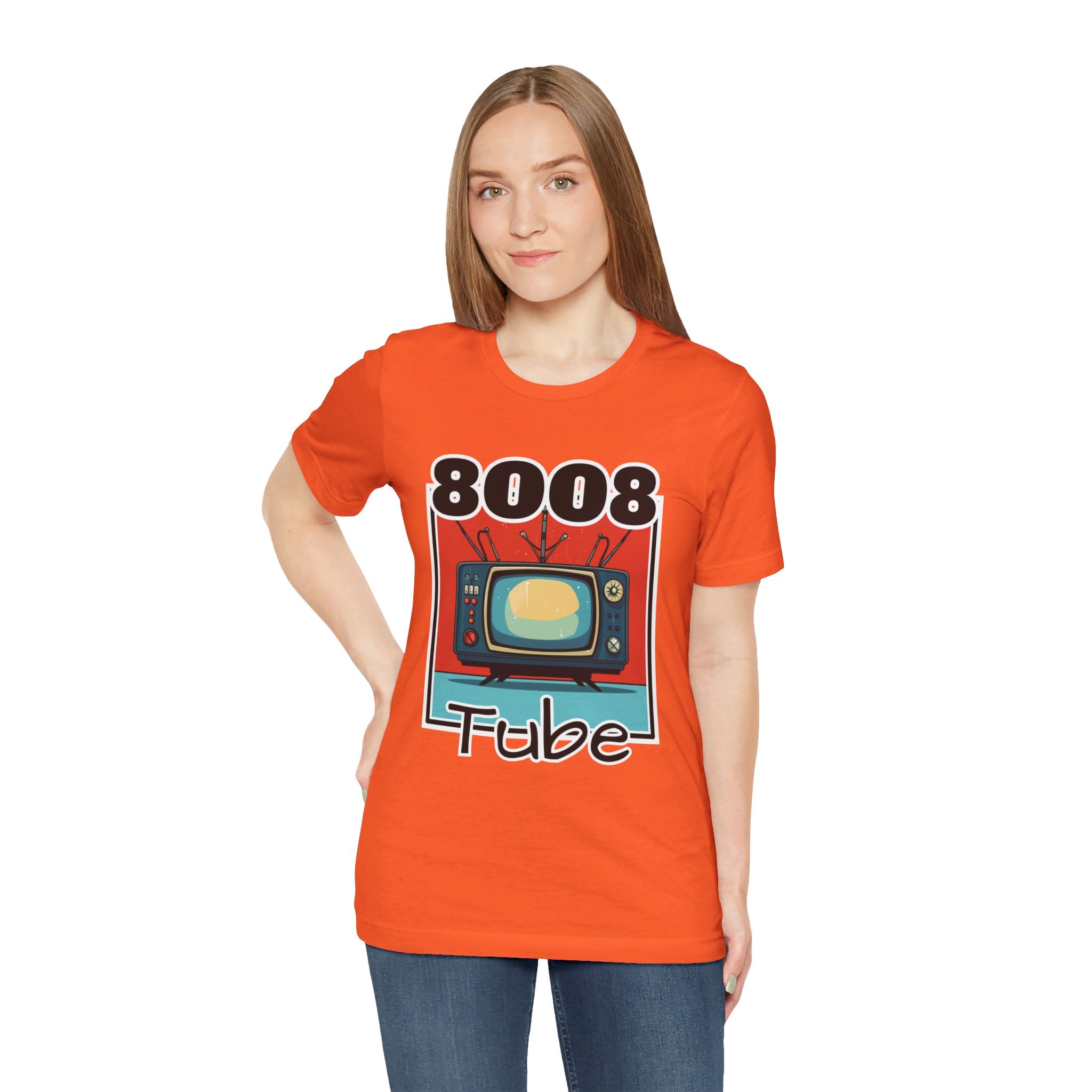 8008 Tube Vintage TV Print Unisex Short Sleeve Tee