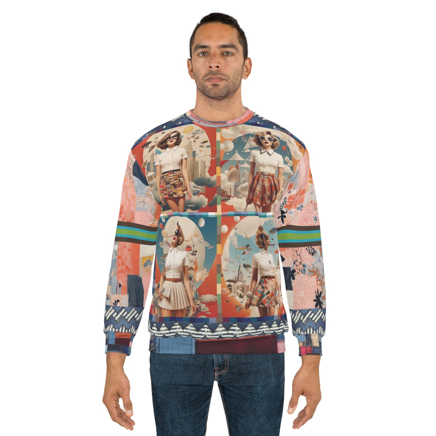 The Sultry Coed Quadriptych Four-Panel Print Unisex Sweatshirt