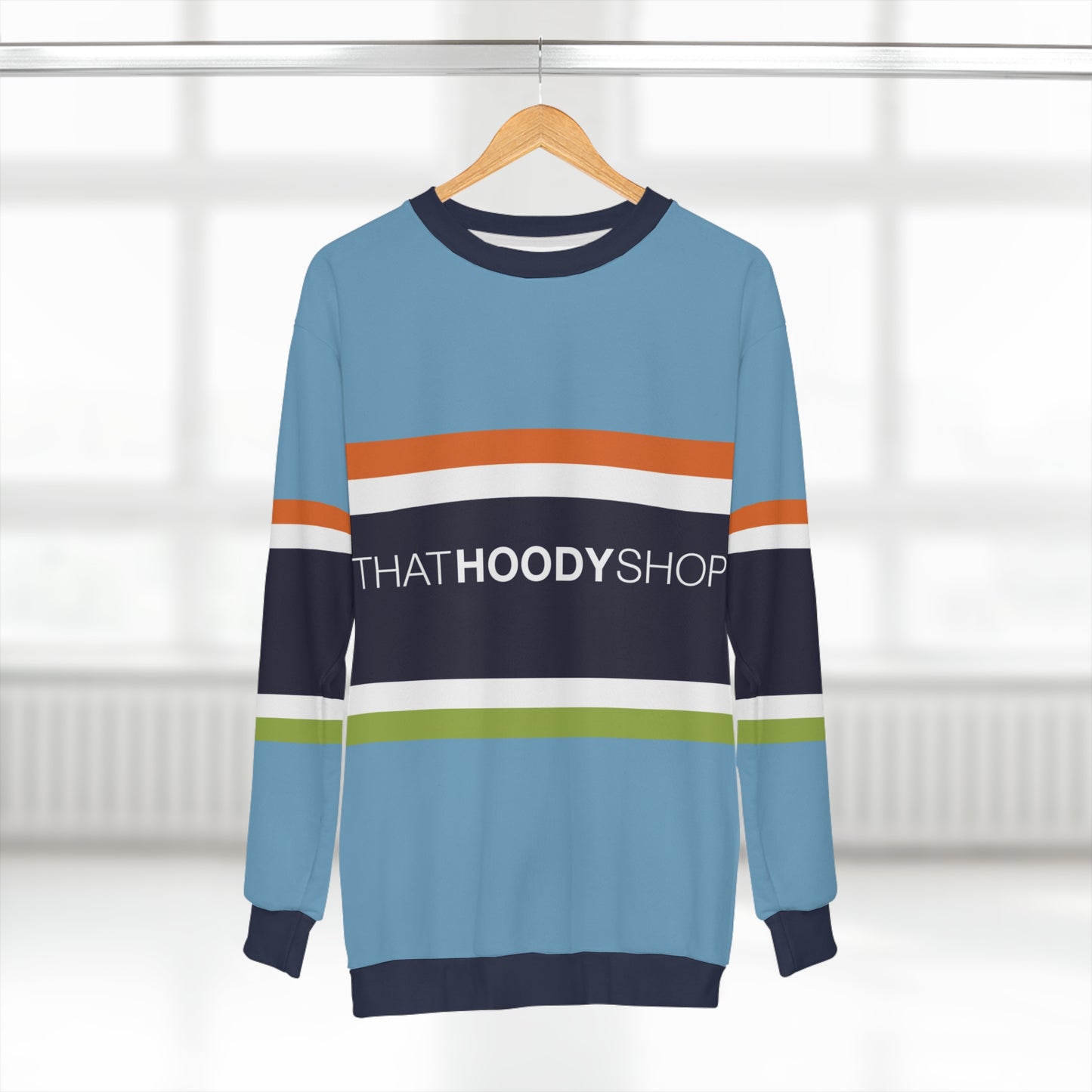 Blue Calypso Barbarian Rugby Stripe Unisex Sweatshirt