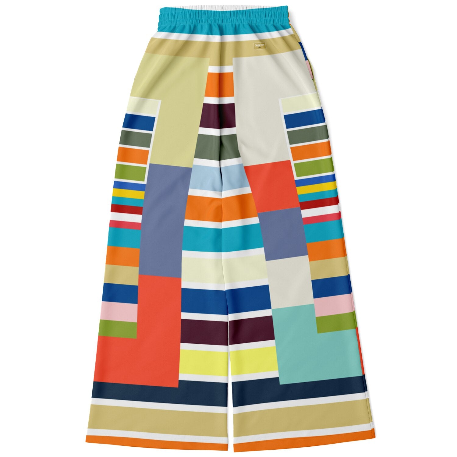 76 United Colorblock Stripe Eco-Poly Wide Leg Pants