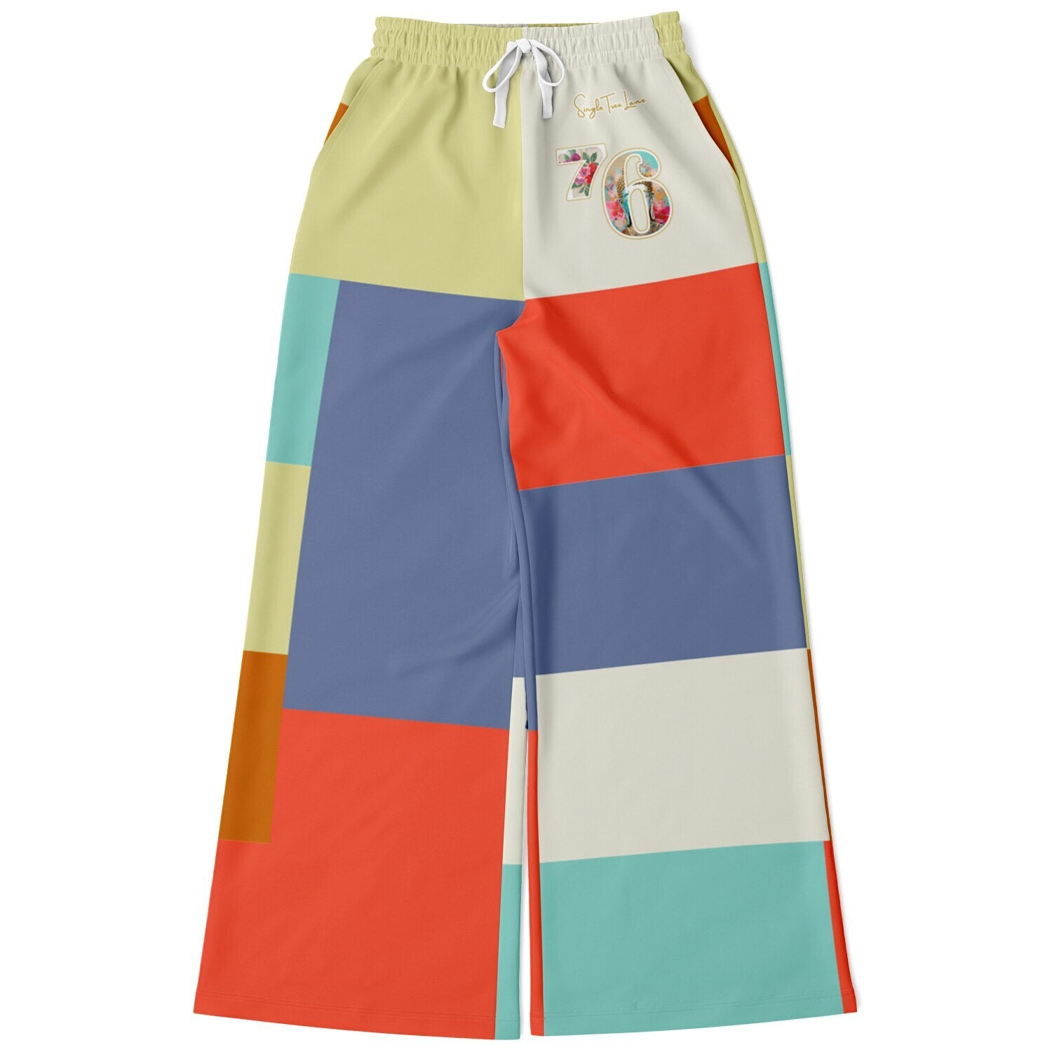 76 United Colorblock Eco-Poly Wide Leg Pants