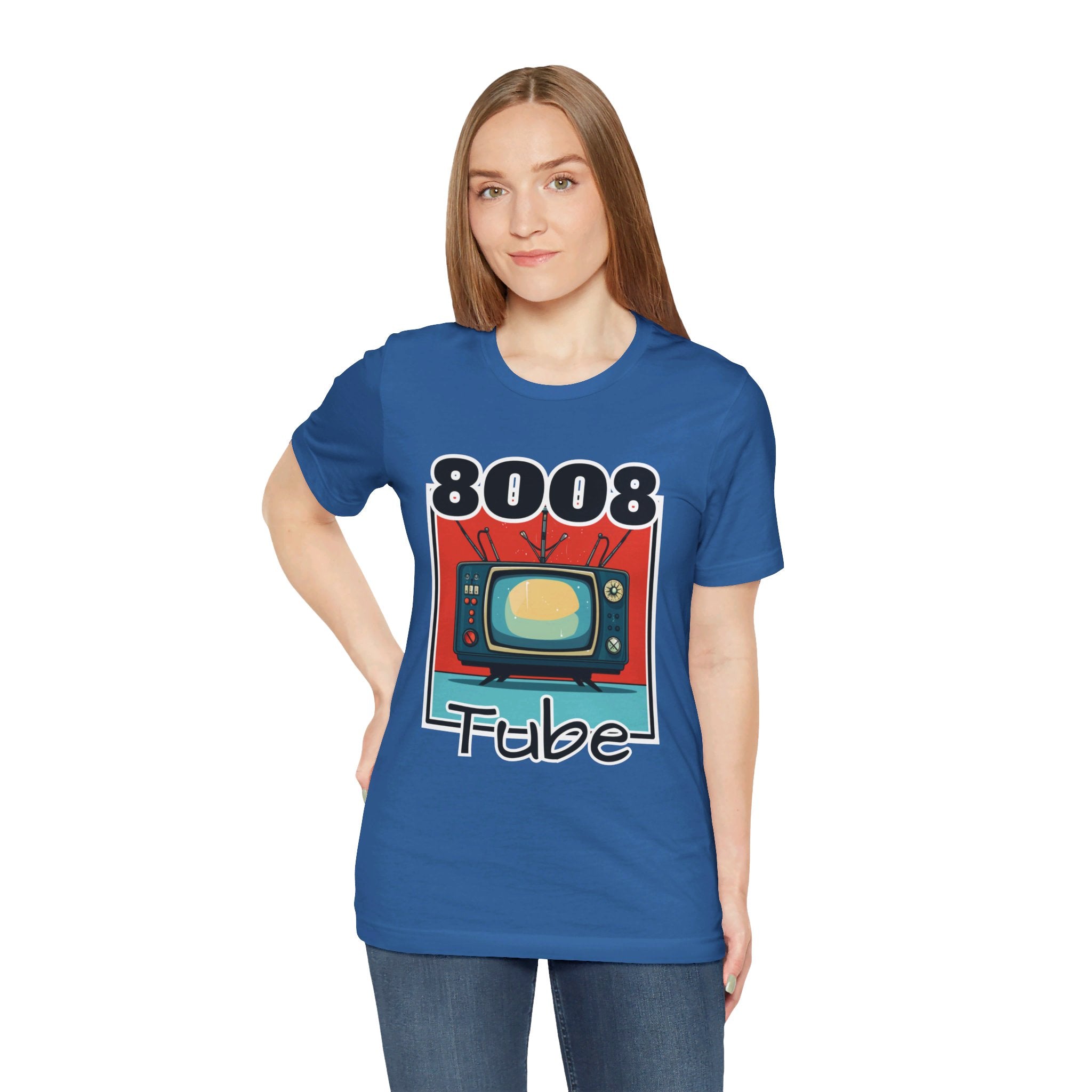 8008 Tube Vintage TV Print Unisex Short Sleeve Tee