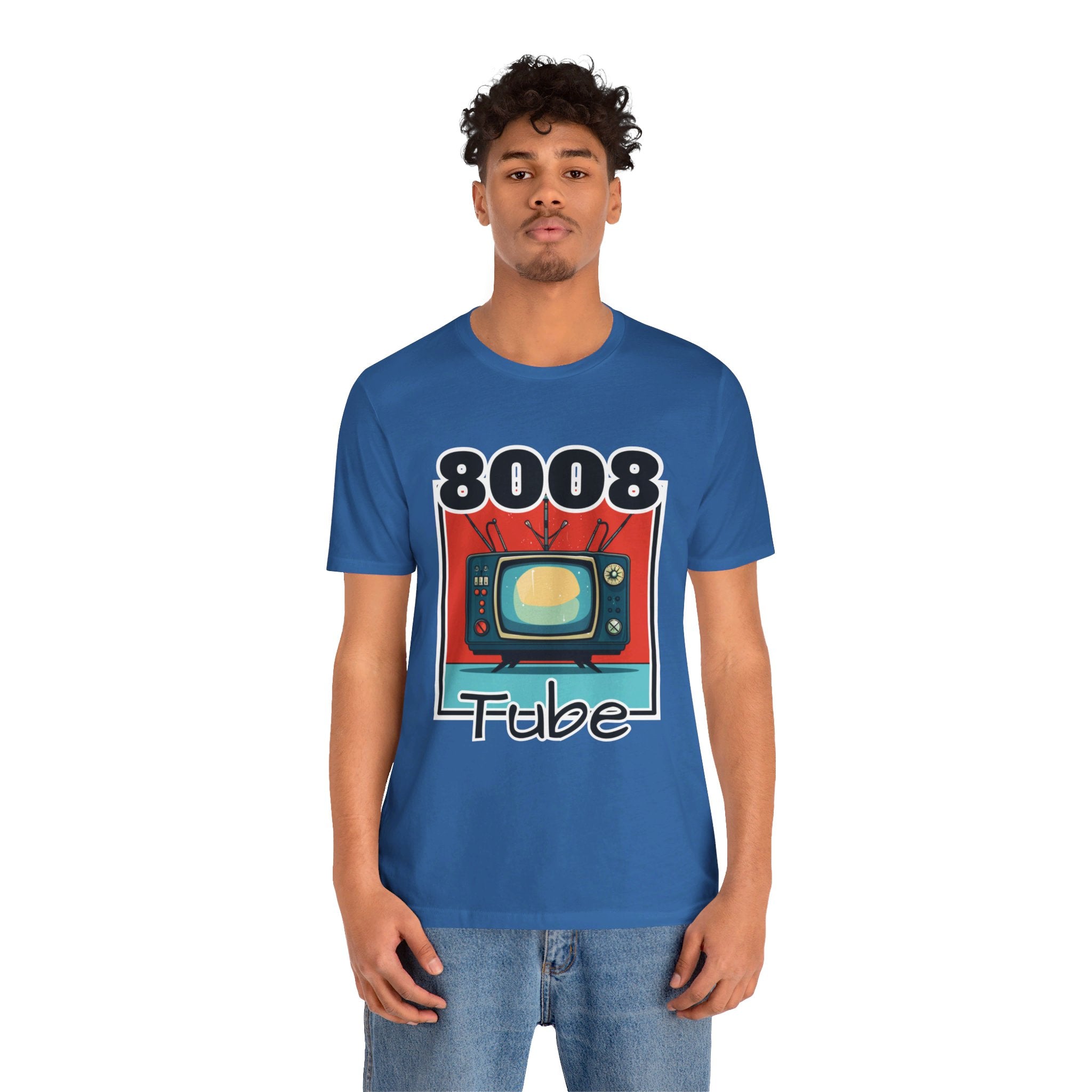 8008 Tube Vintage TV Print Unisex Short Sleeve Tee