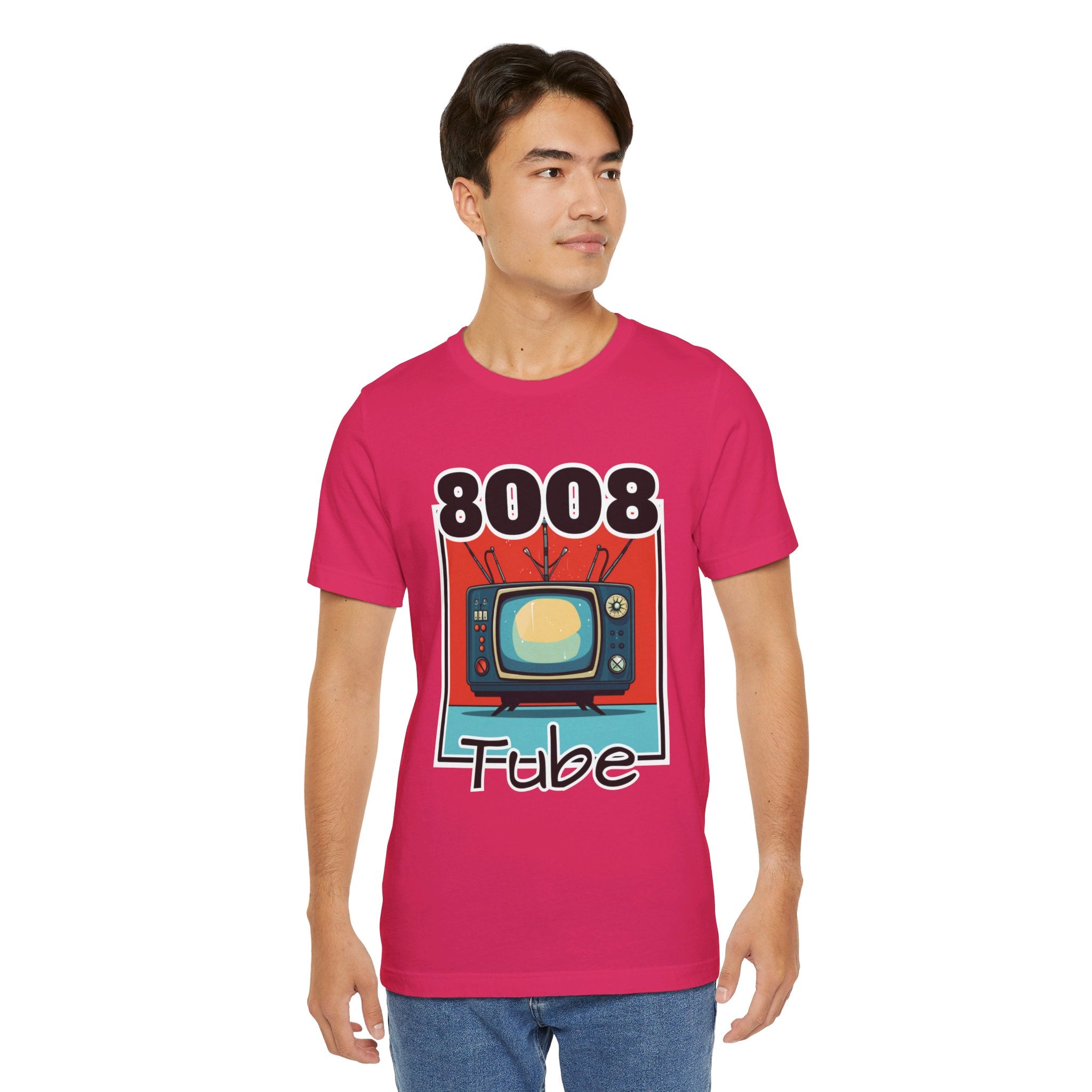 8008 Tube Vintage TV Print Unisex Short Sleeve Tee