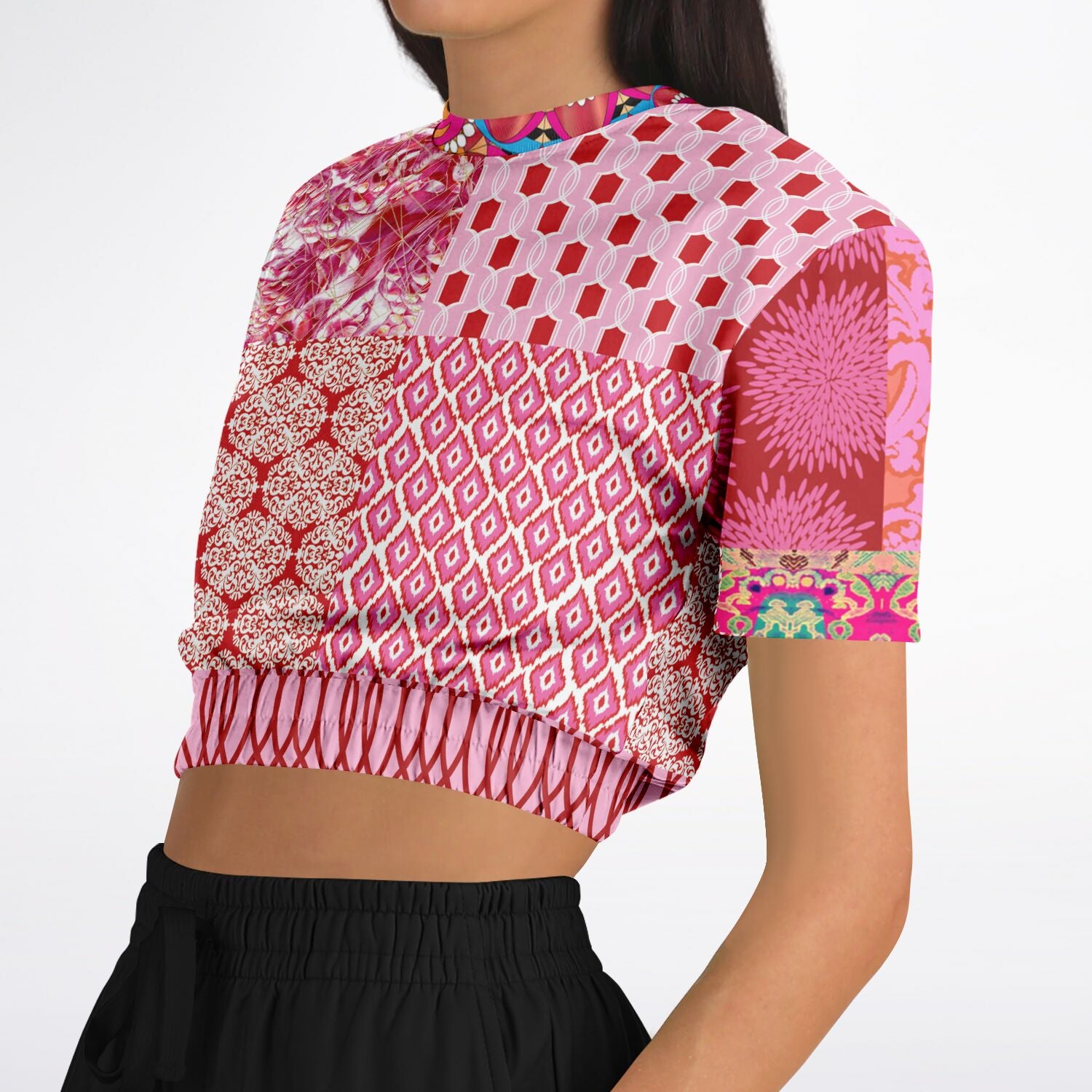 Jersey corto de manga corta con patchwork rosa de Gypsy Beat