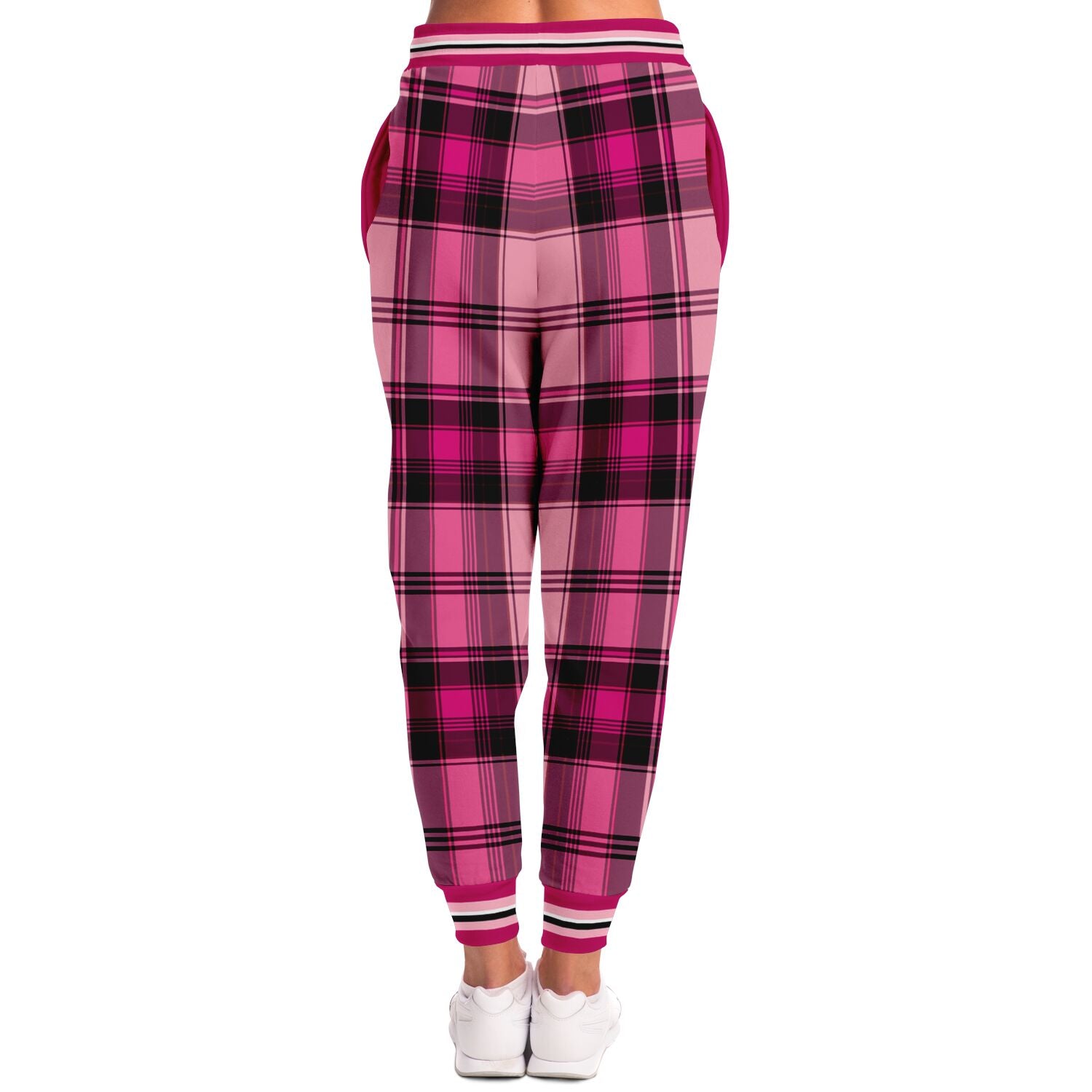 CA 1850 Joggers unisex de poliéster ecológico Plaidster rosa