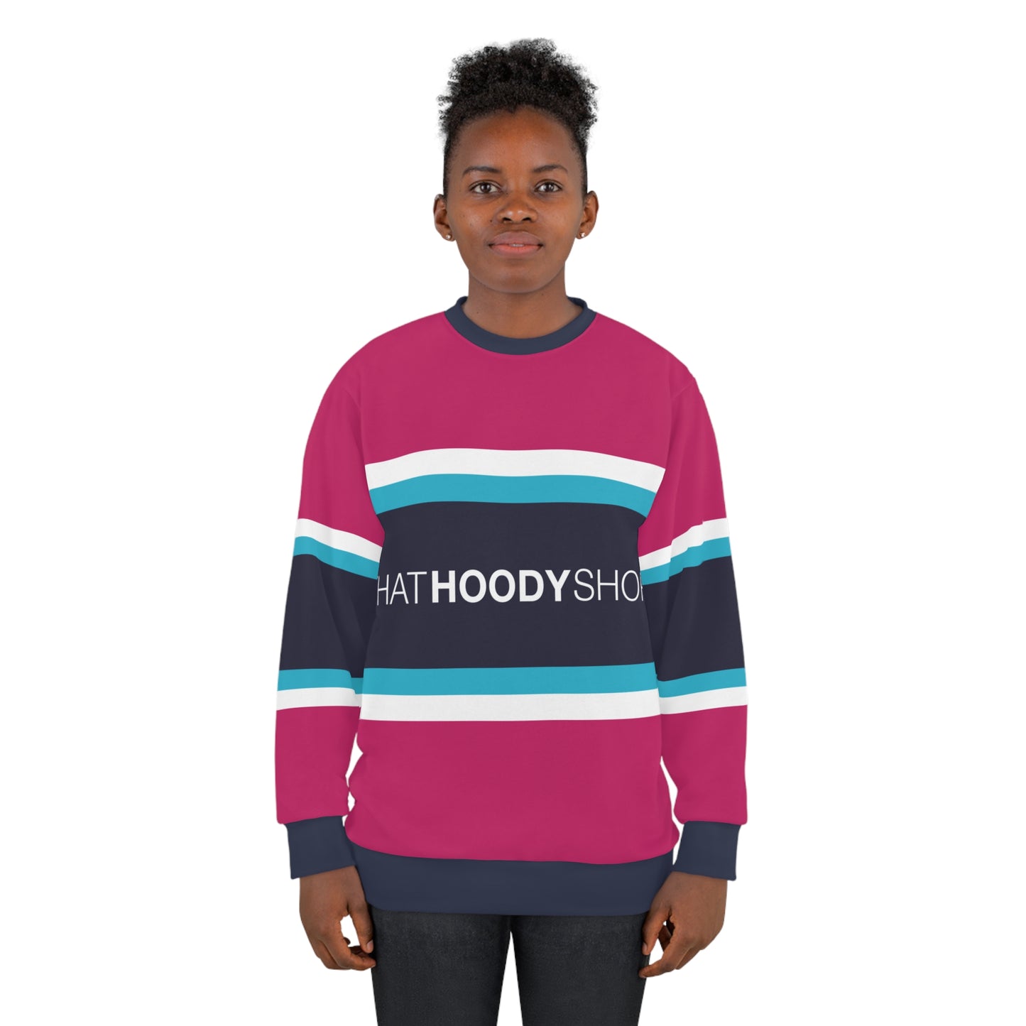 Blue Raspberry Barbarian Rugby Stripe Unisex Sweatshirt