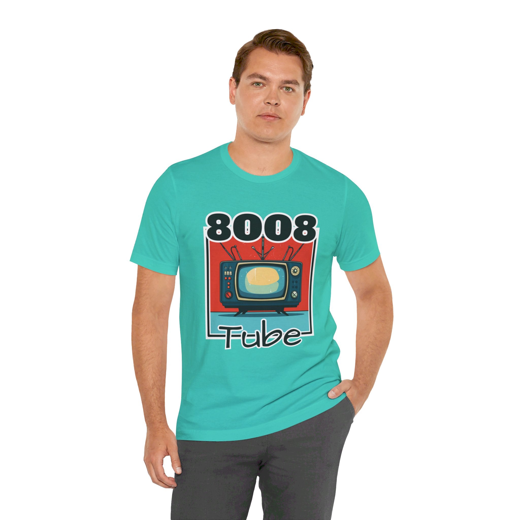 8008 Tube Vintage TV Print Unisex Short Sleeve Tee